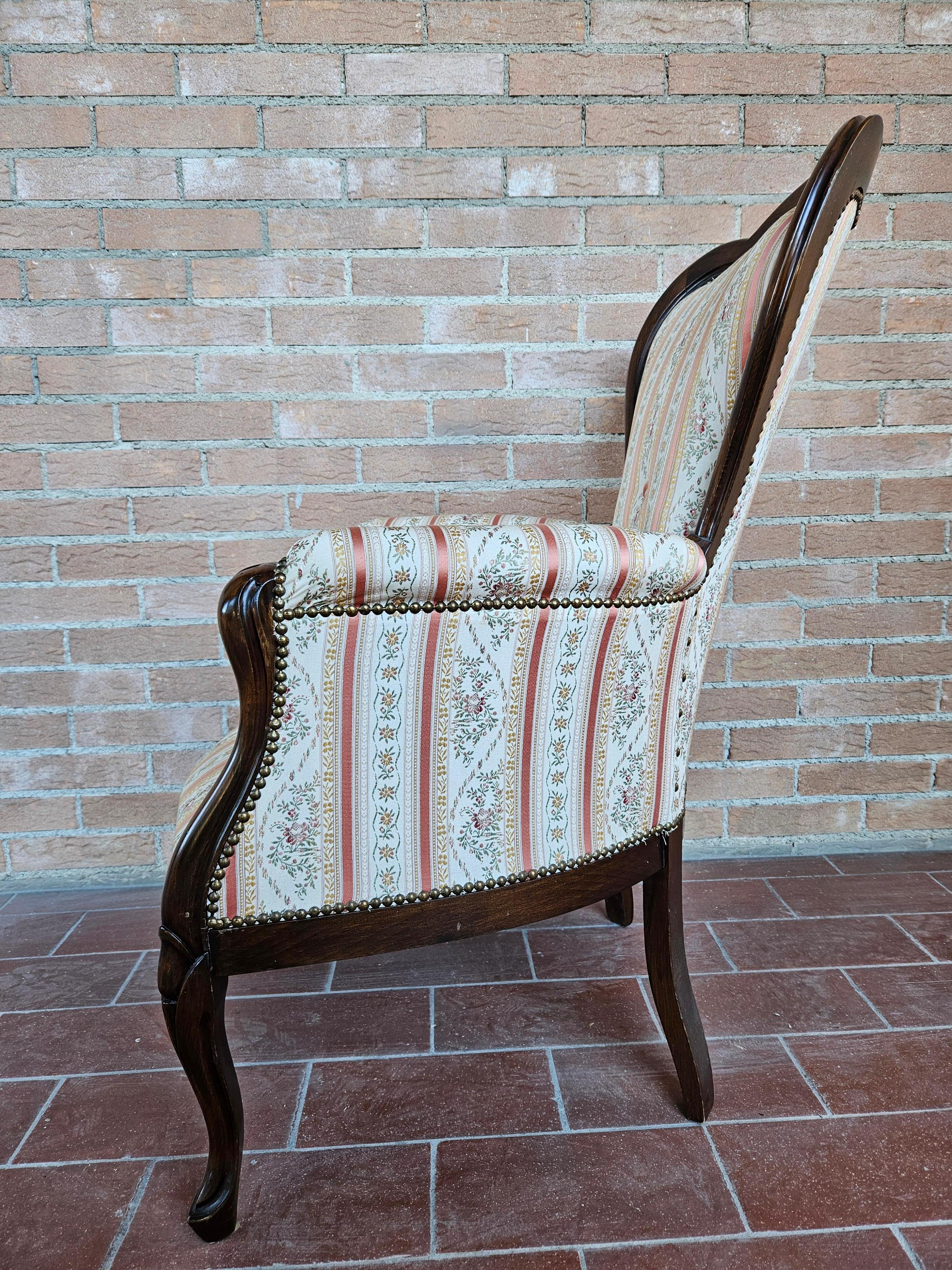 Late 20th Century Louis Philippe style upholstered armchair from 1980s For Sale