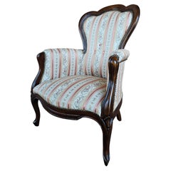 Vintage Louis Philippe style upholstered armchair from 1980s