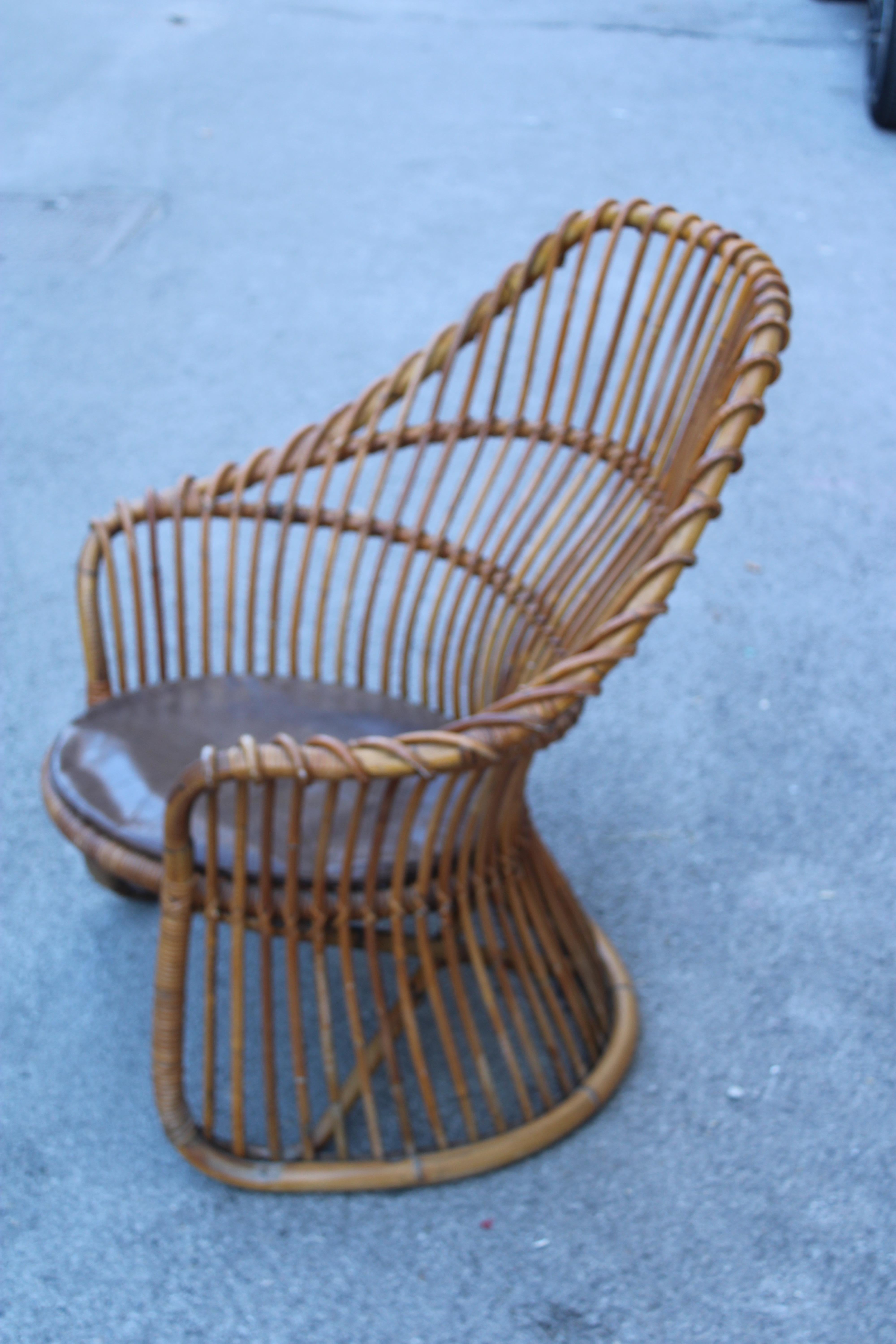 Poltrona in Bambù curvato Frigerio 1950 Design Italiano in vendita 5