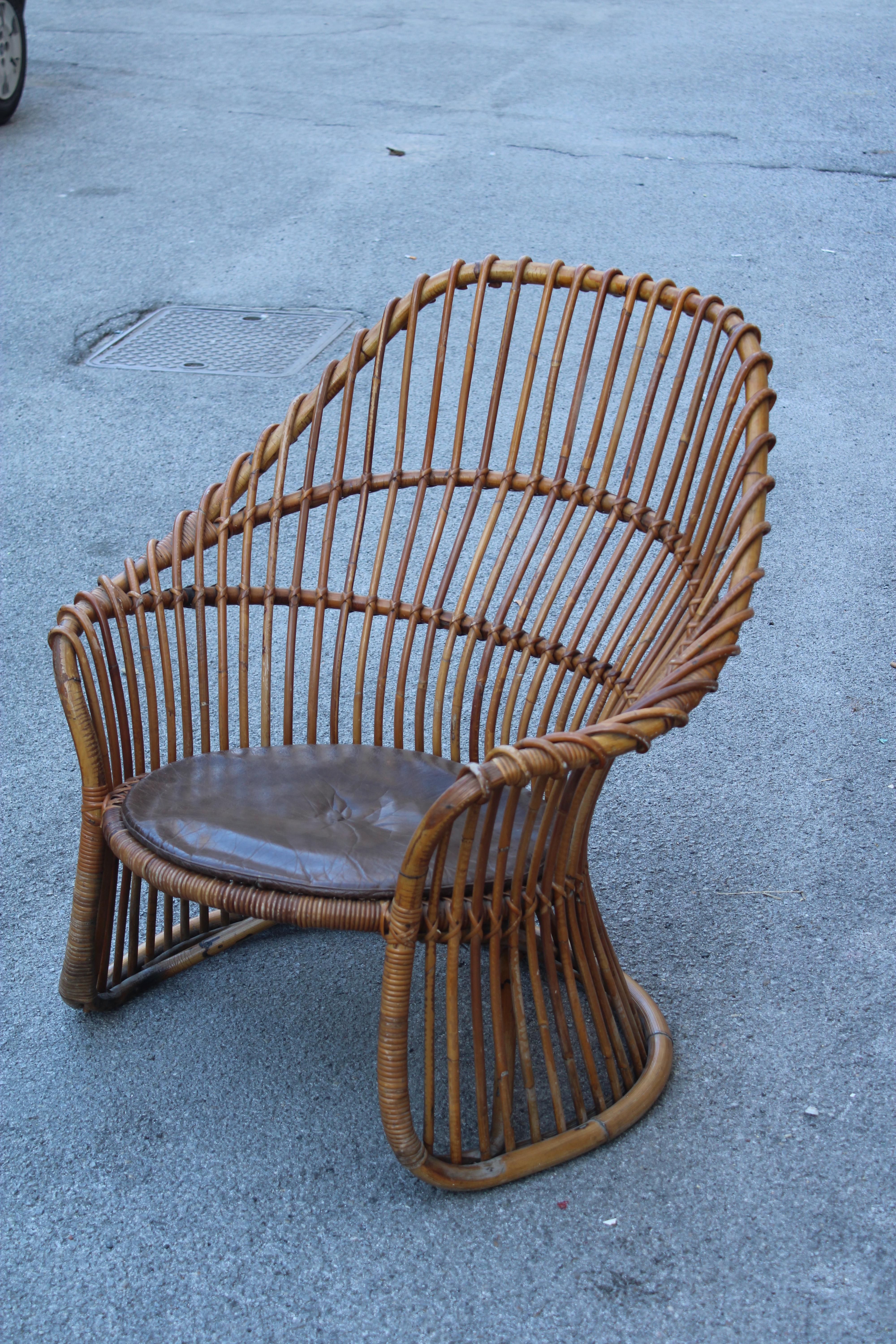 Poltrona in Bambù curvato Frigerio 1950 Design Italiano in vendita 6