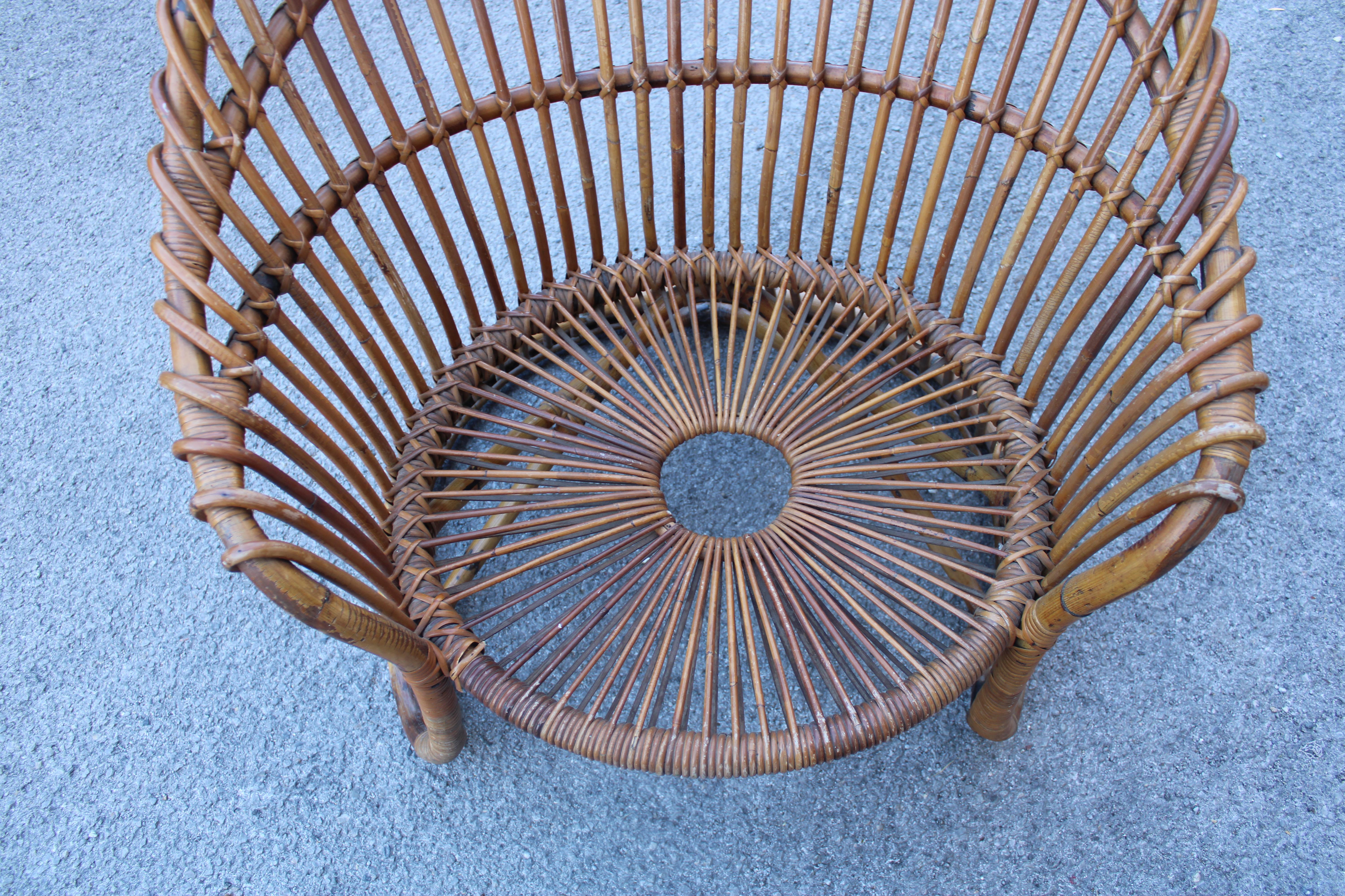 Poltrona in Bambù curvato Frigerio 1950 Design Italiano In condizioni buone in vendita a Palermo, Sicily