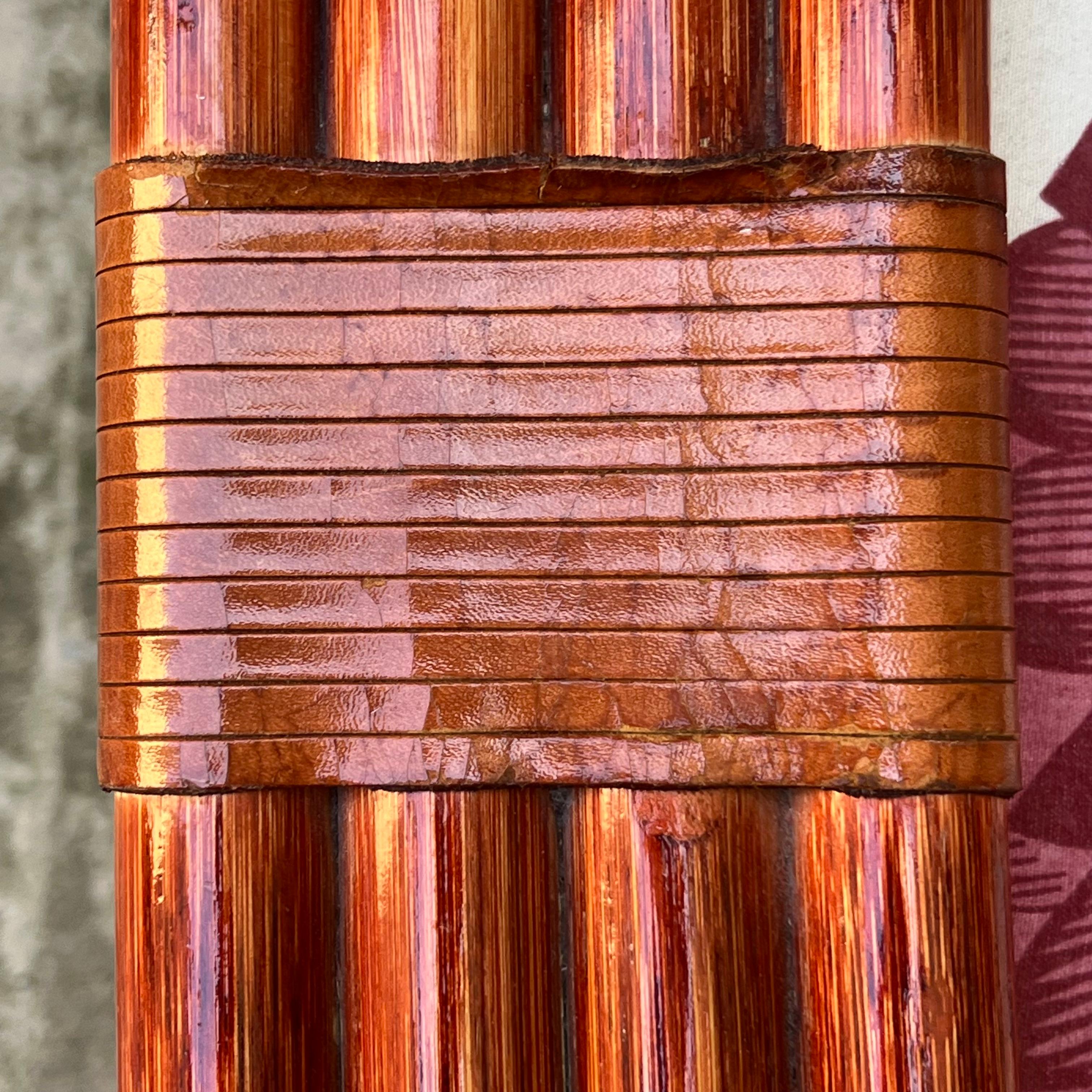 Mid-Century Modern Bamboo and Rattan Armchair by Maugrion for Roche Bobois - France - 1980s For Sale