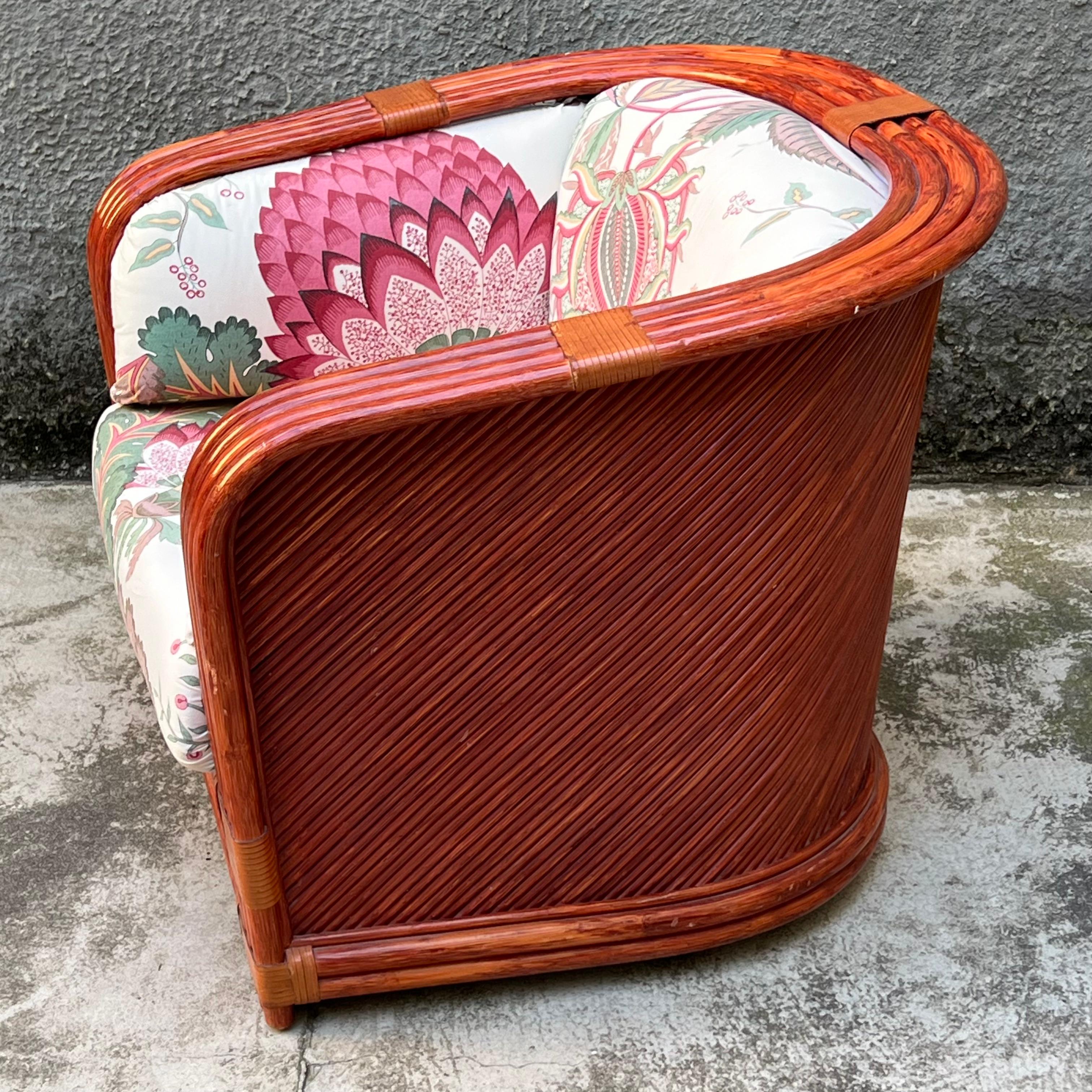 Bamboo and Rattan Armchair by Maugrion for Roche Bobois - France - 1980s For Sale 1