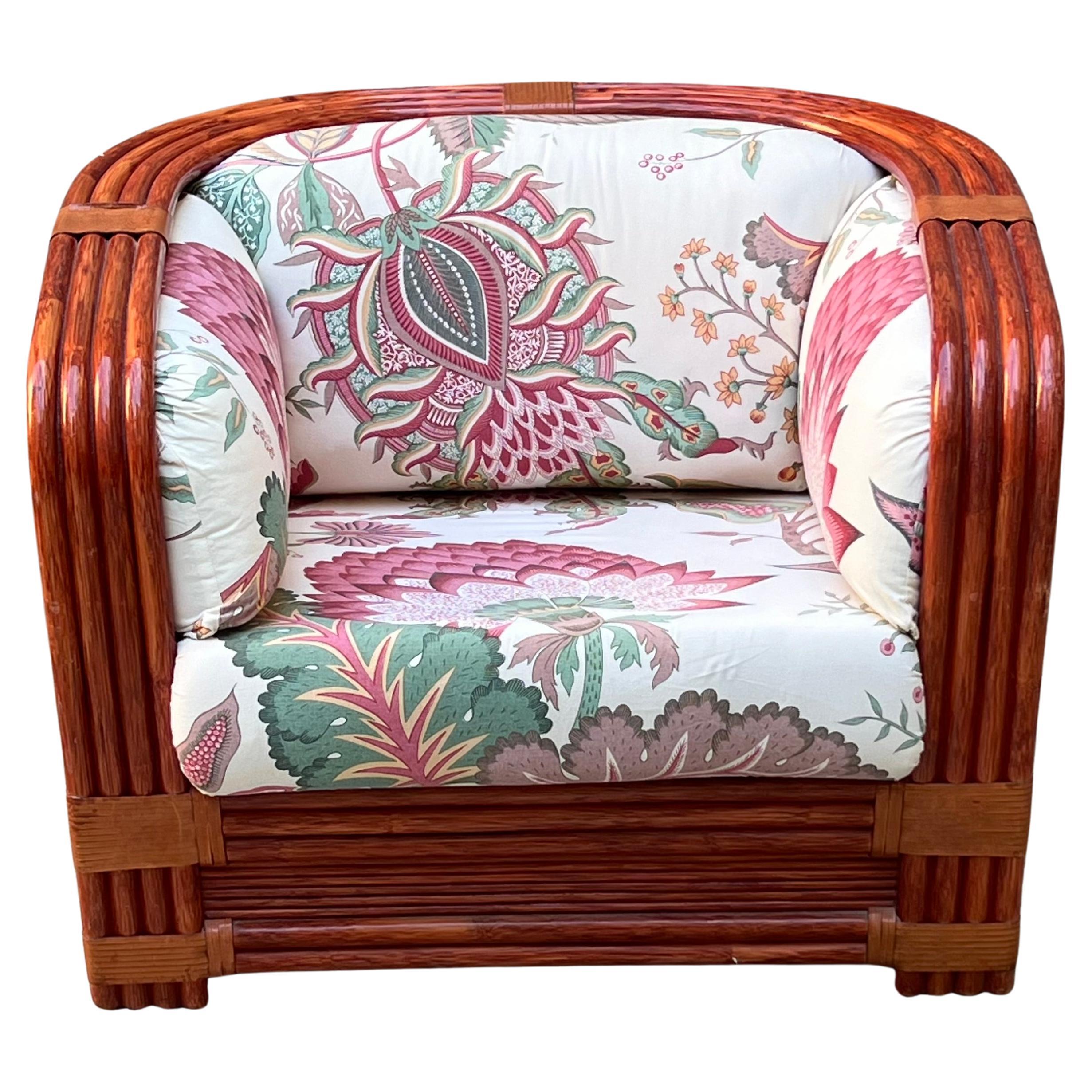 Bamboo and Rattan Armchair by Maugrion for Roche Bobois - France - 1980s