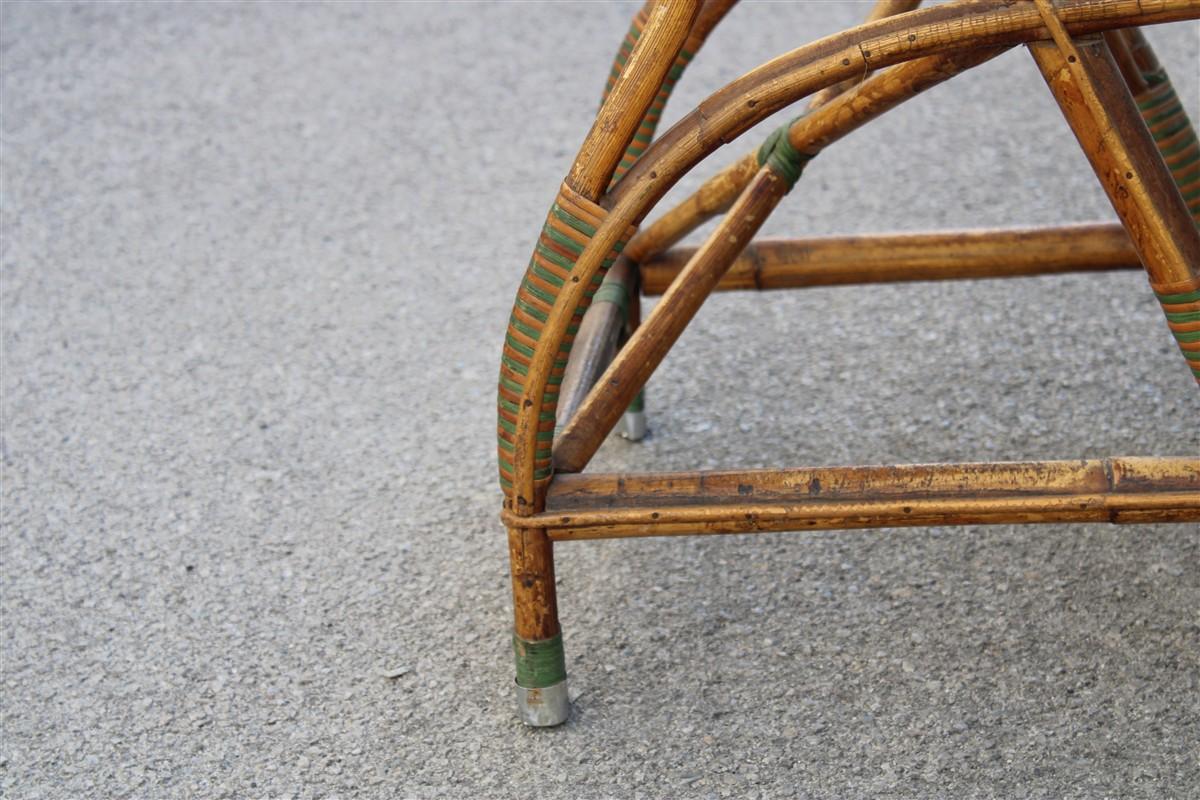 Poltrona in Bambù Italiana 1920 verde e marrone Art Nouveau For Sale 7