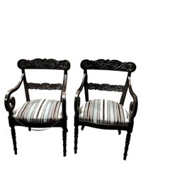 Armchair made of ebonized walnut, 19th century.
