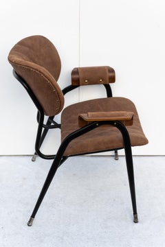 Metal and leather armchair by Gastone Rinaldi for Rima, 1950s