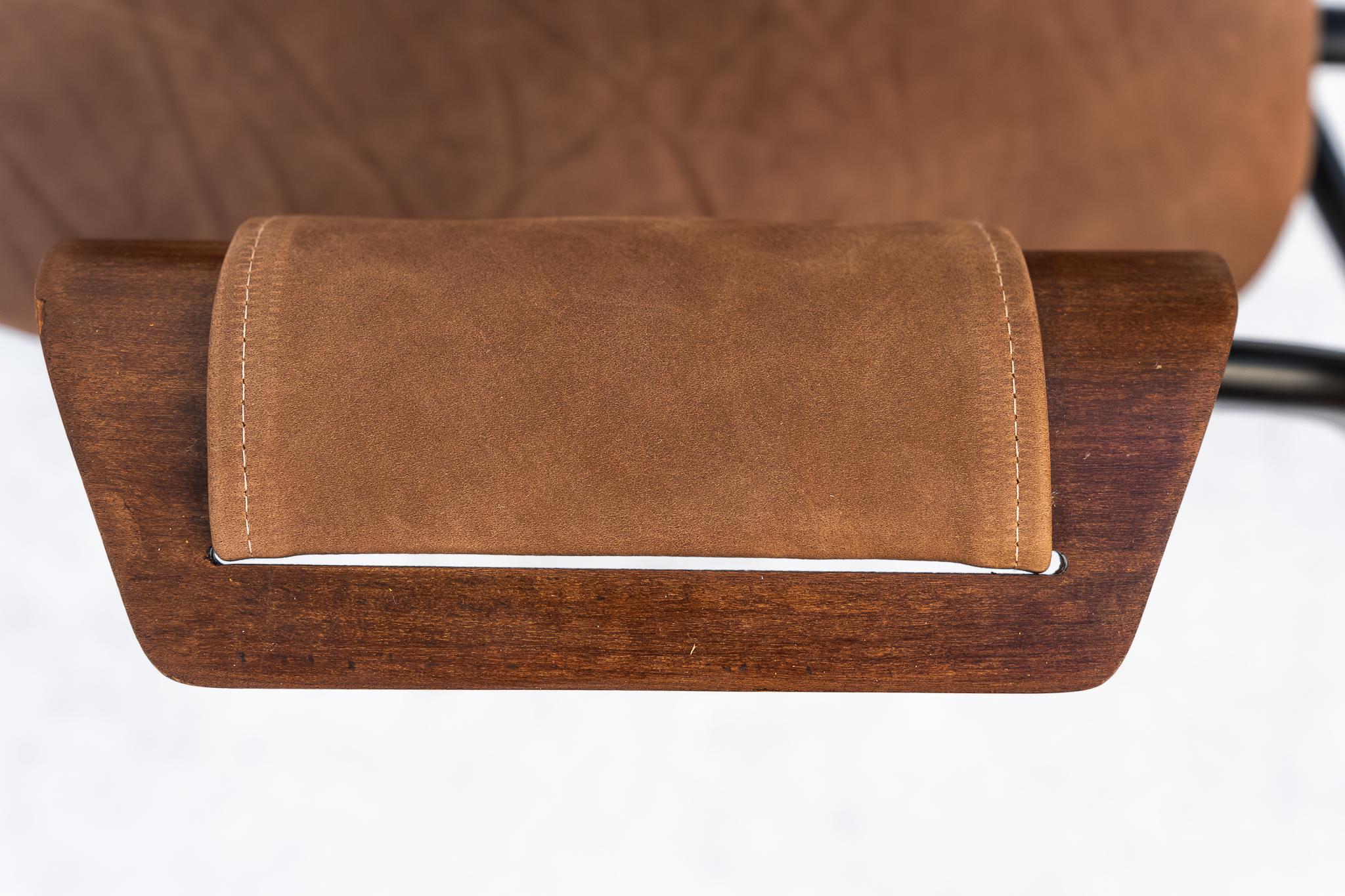 Sessel aus Metall und Leder von Gastone Rinaldi für Rima, 1950er Jahre (Mid-20th Century) im Angebot