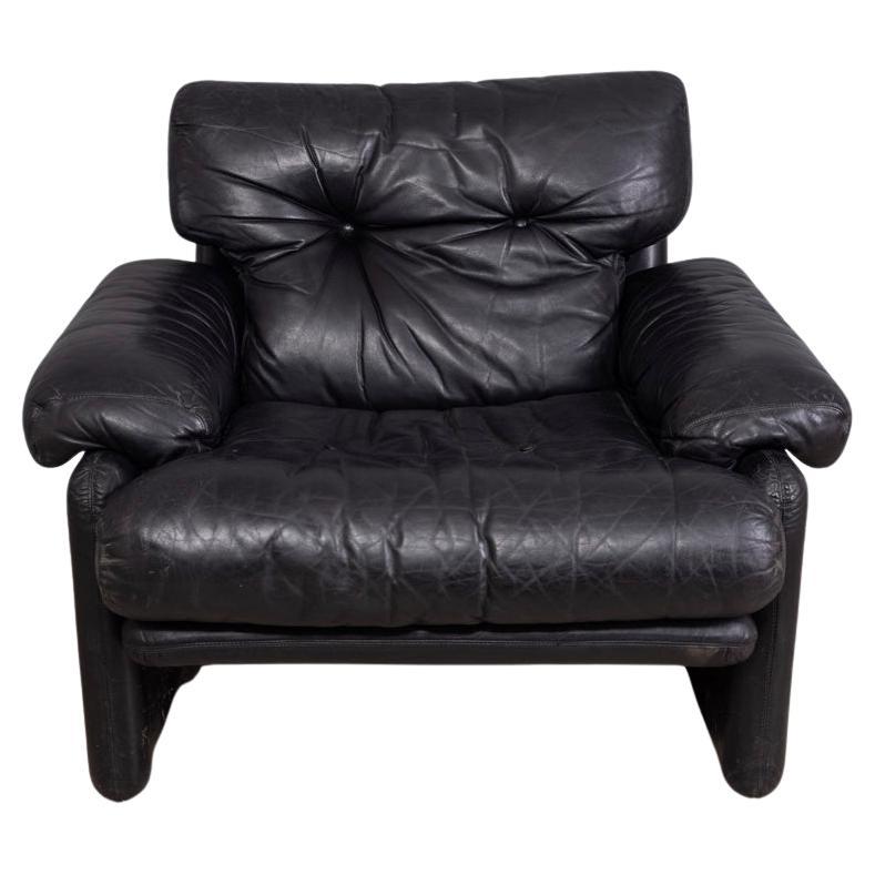 Poltrona in pelle vintage anni 70 Coronado design Tobia Scarpa per B&B Italia