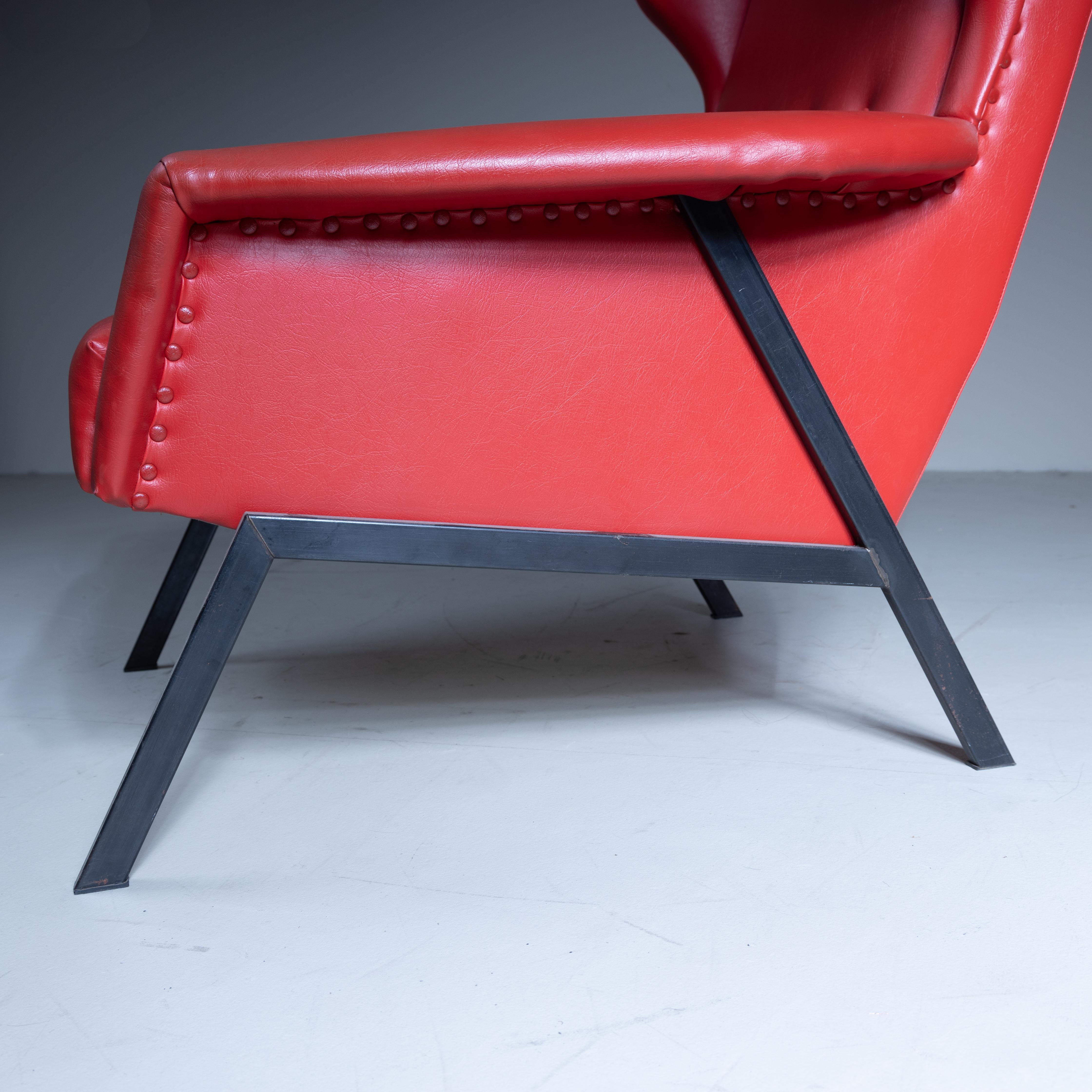 Sillón skai rojo, 1970 en venta 3
