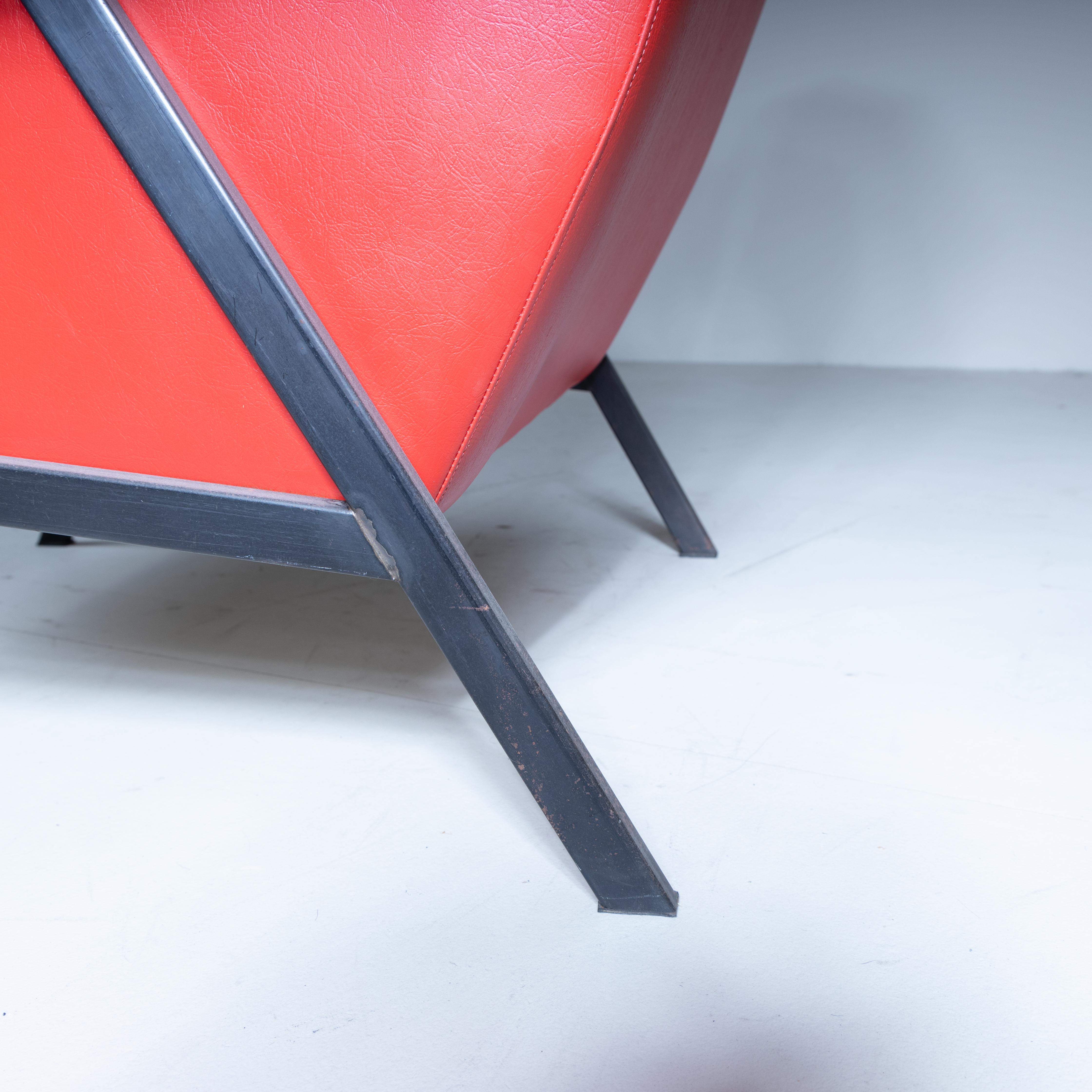 Sillón skai rojo, 1970 en venta 8