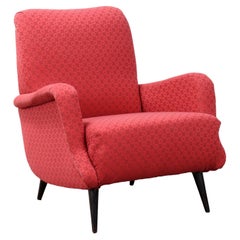 Sillón de tela rojo años 50