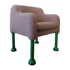 Poltrona in tessuto grigio e gambe in metallo di Rossi di Albizzate, 1990 ca