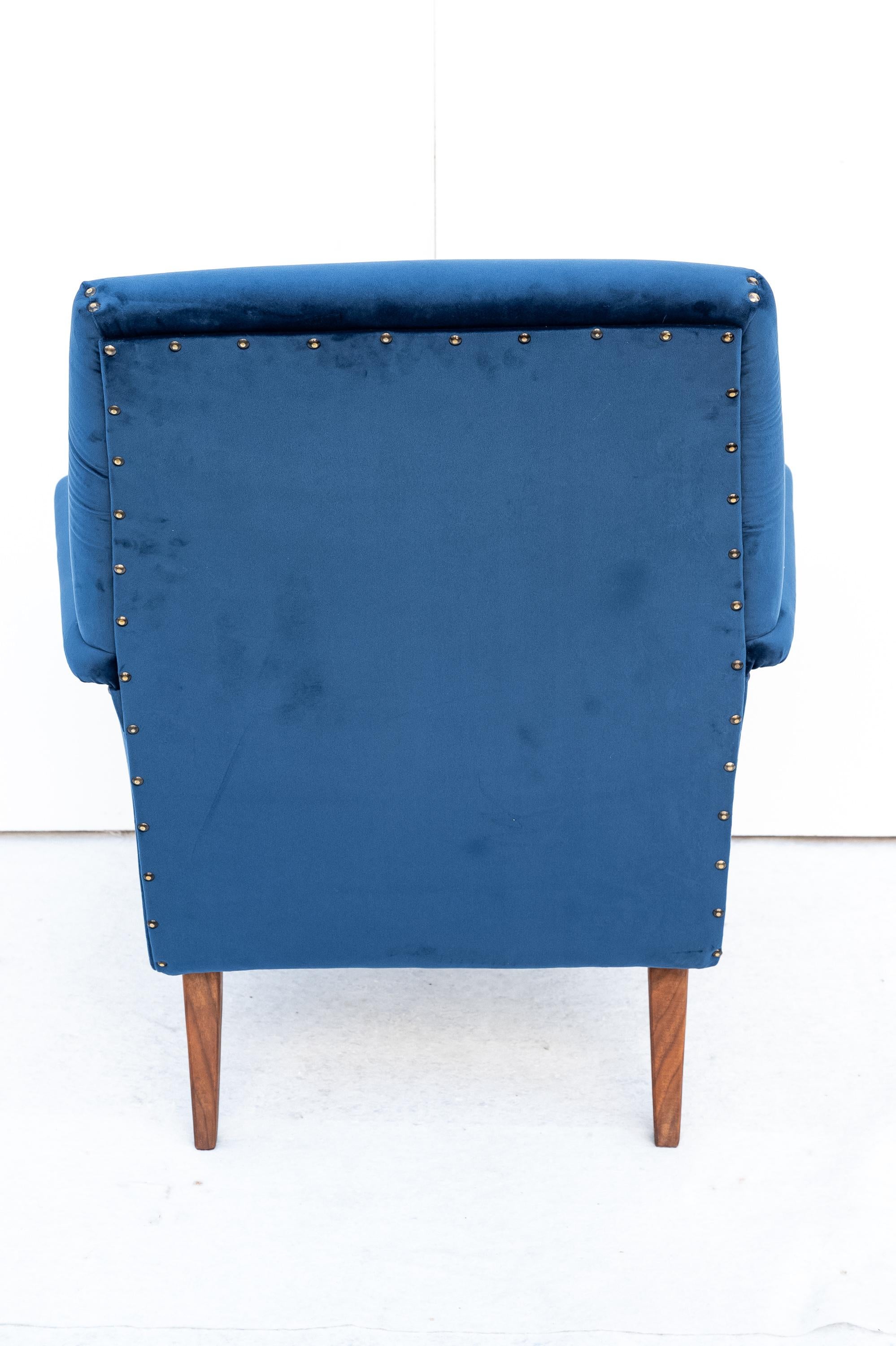 Mid-Century Modern Poltrona in velluto, Anni '50 For Sale