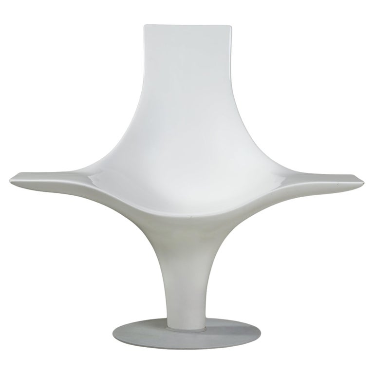 Polished white fiberglass armchair, Lloyd Schwan for Cappellini