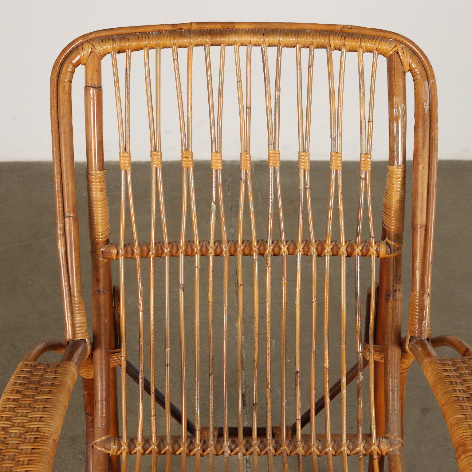 Mid-Century Modern Wicker Armchair 1960s For Sale