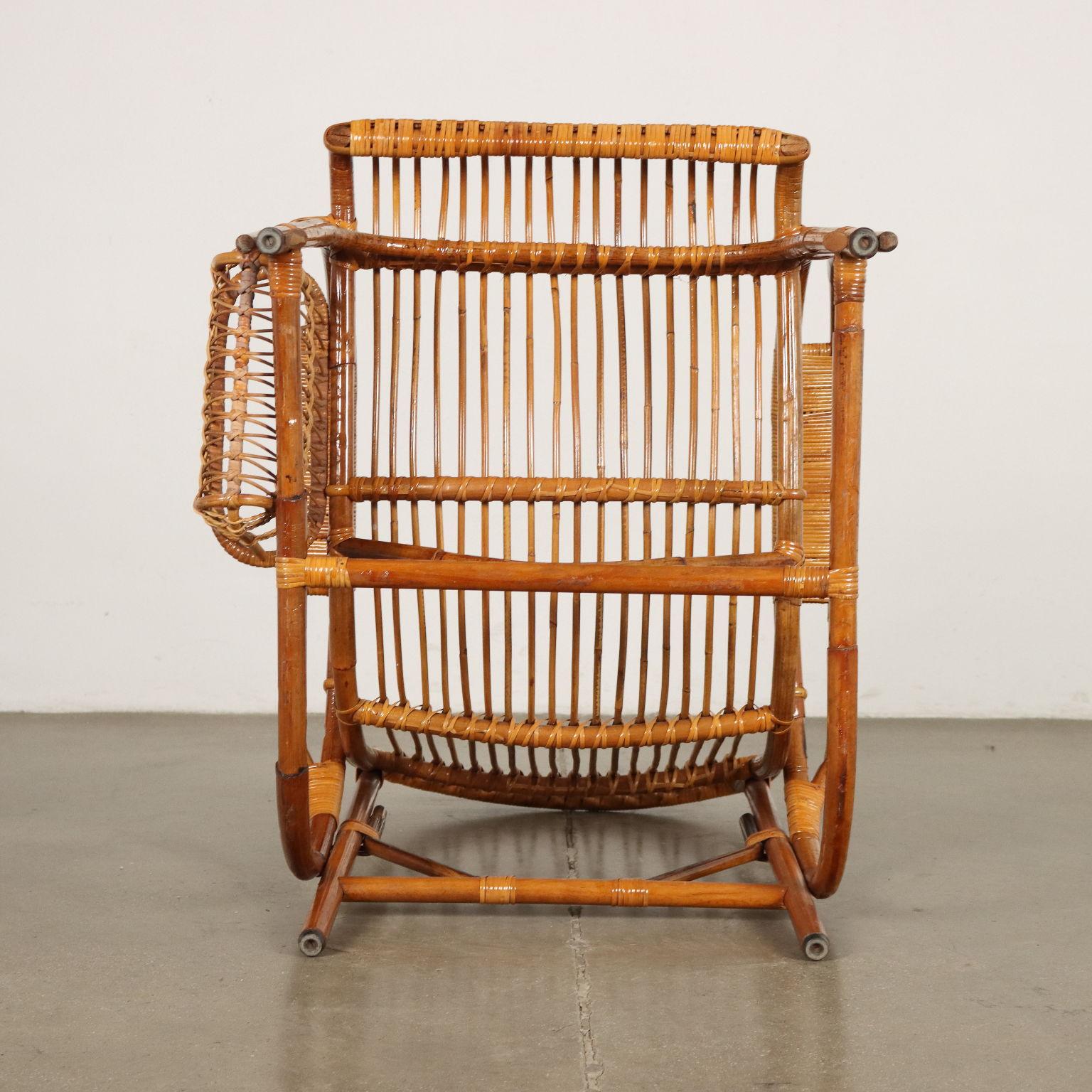 Wicker Armchair 1960s For Sale 1