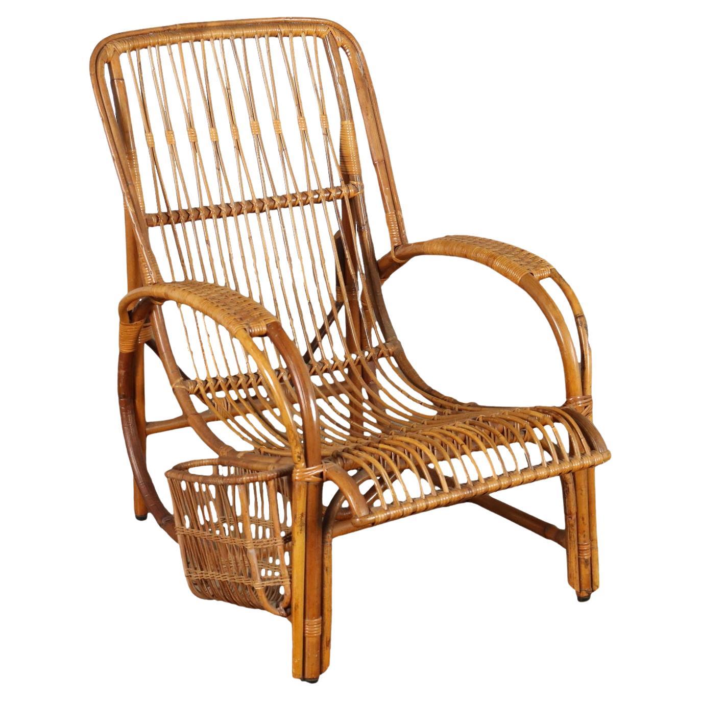 Wicker Armchair 1960s For Sale