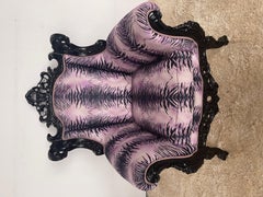 Italian French-style purple leopard print armchair by Domenico Rugiano