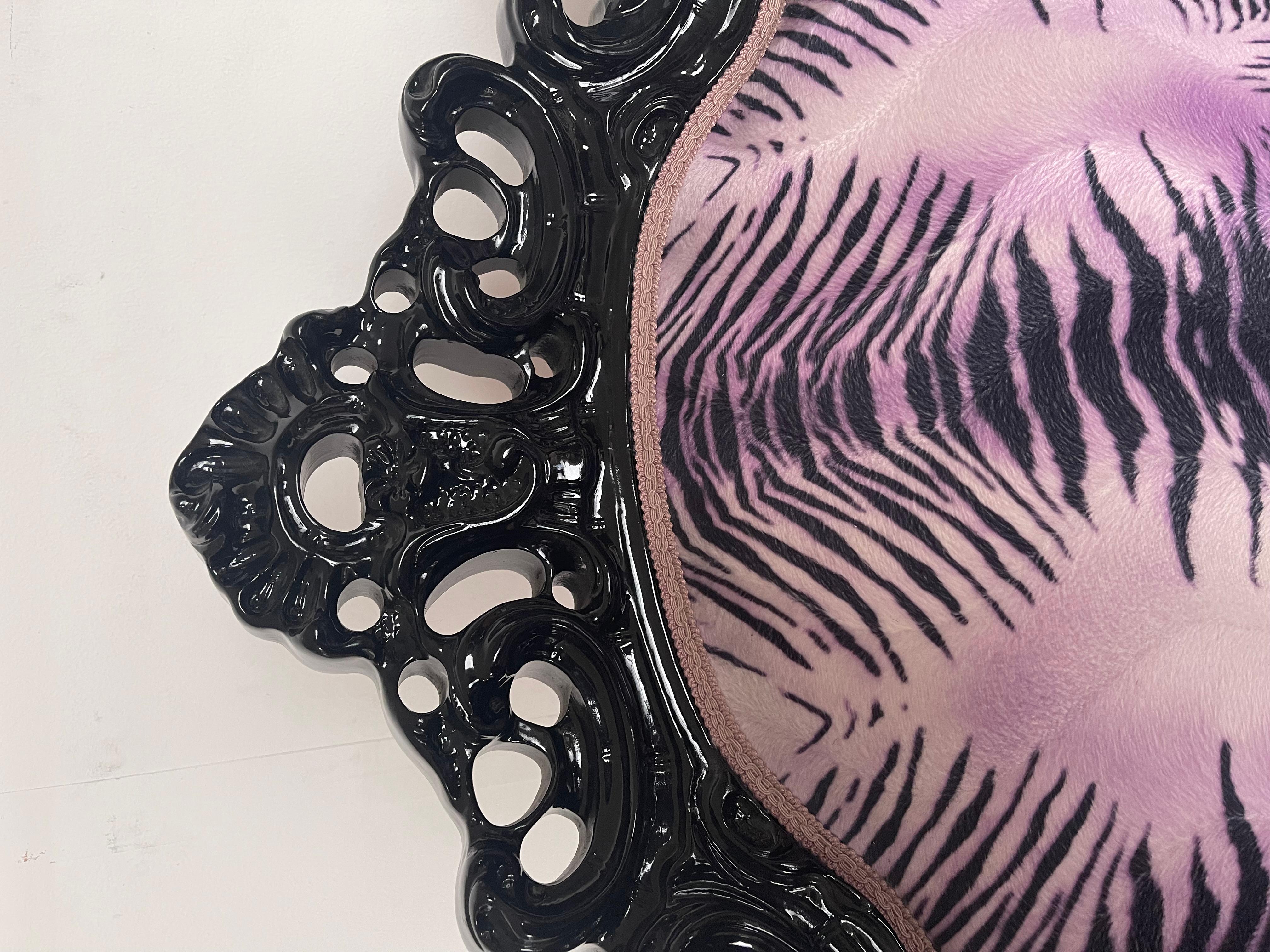 Italian French-style purple leopard print armchair by Domenico Rugiano For Sale 3