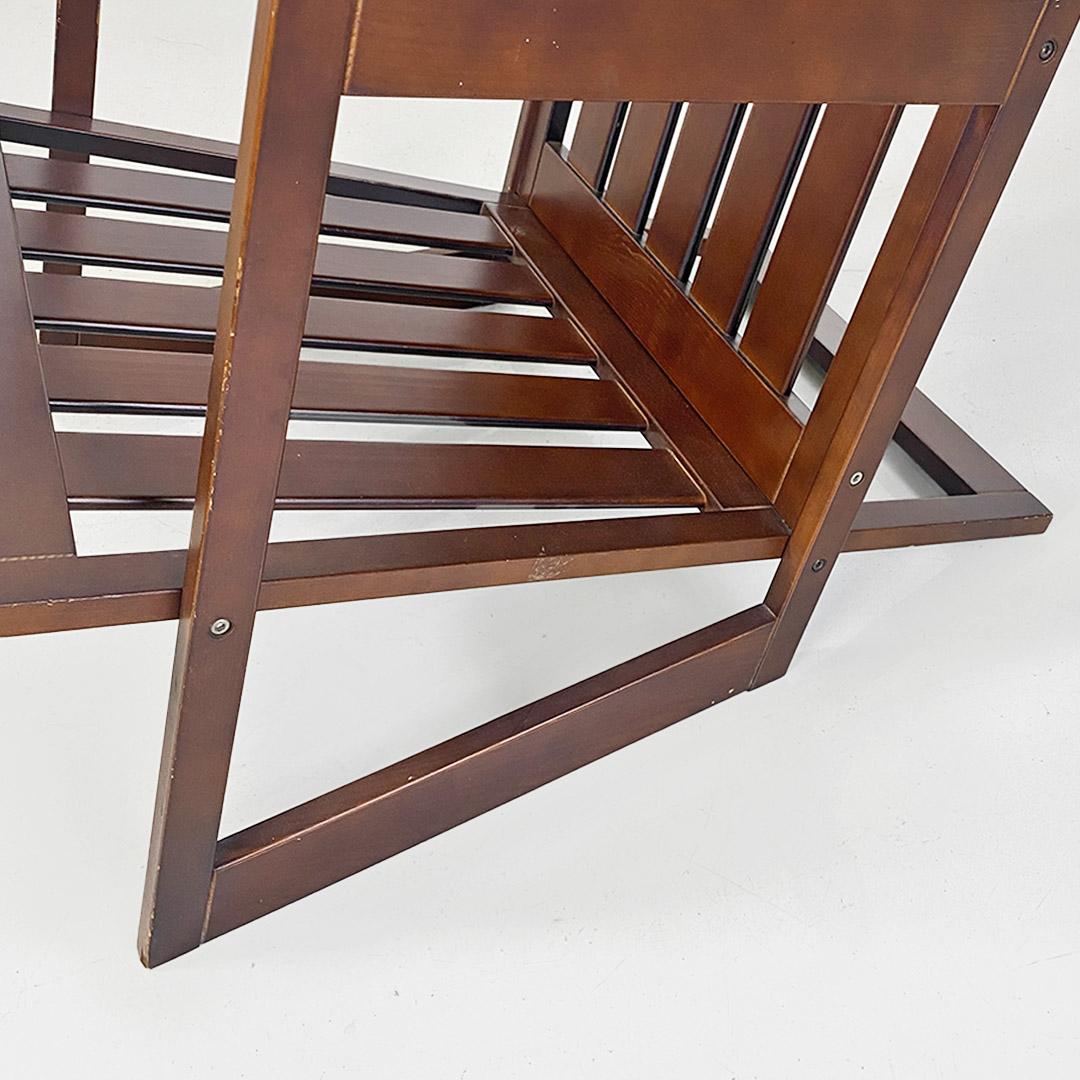 Modern Italian armchair, composed of slanted wooden slats, c. 1980. For Sale 6