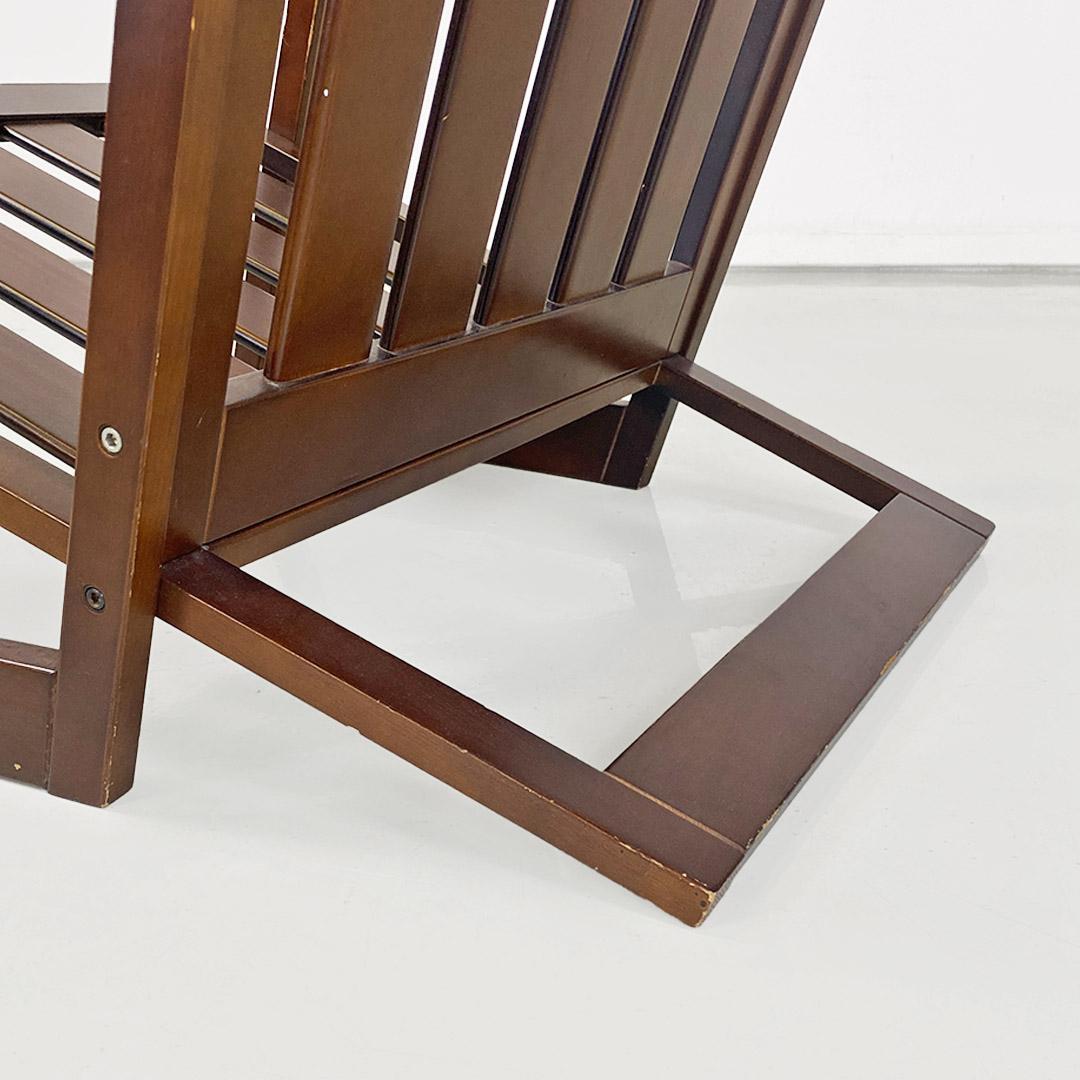 Modern Italian armchair, composed of slanted wooden slats, c. 1980. For Sale 7
