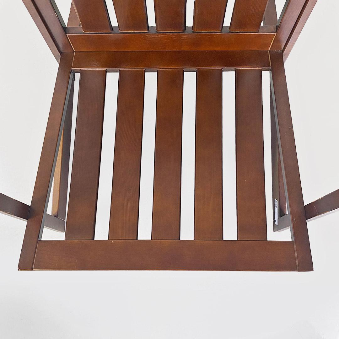 Modern Italian armchair, composed of slanted wooden slats, c. 1980. For Sale 2