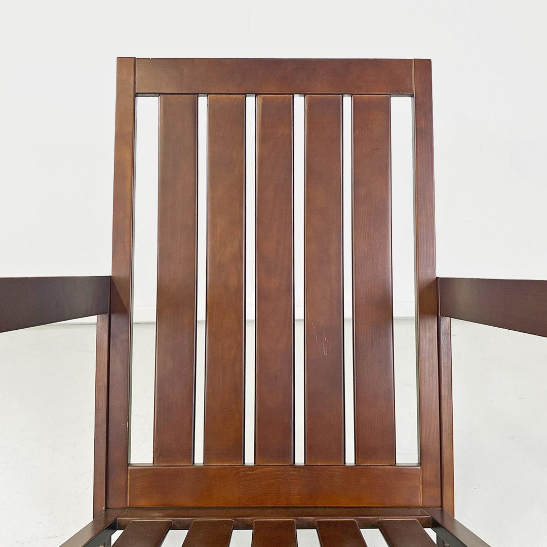 Modern Italian armchair, composed of slanted wooden slats, c. 1980. For Sale 3