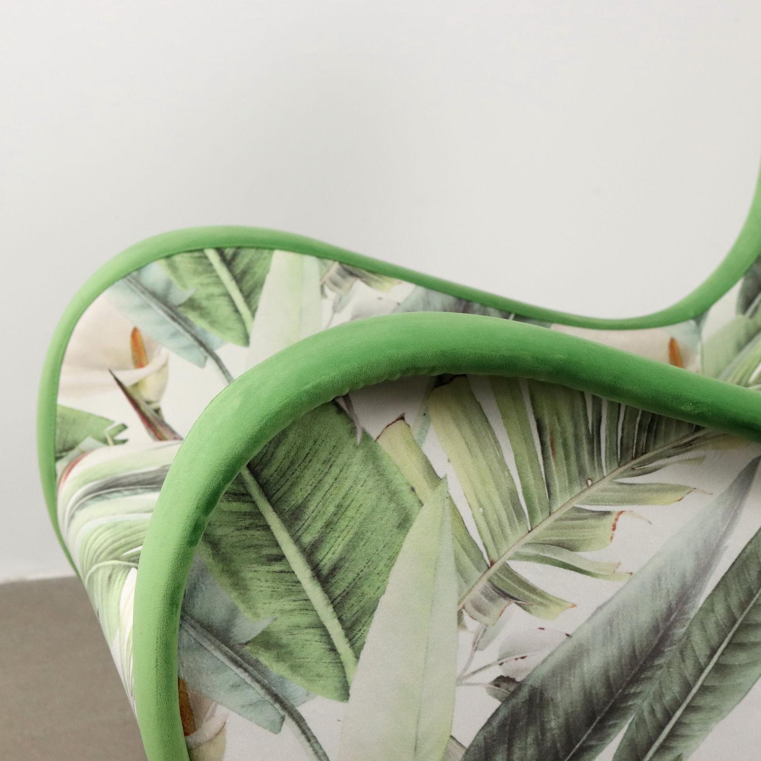 Velours Fauteuil 'Jungle Collection' 50s-60s multicolore vert en vente
