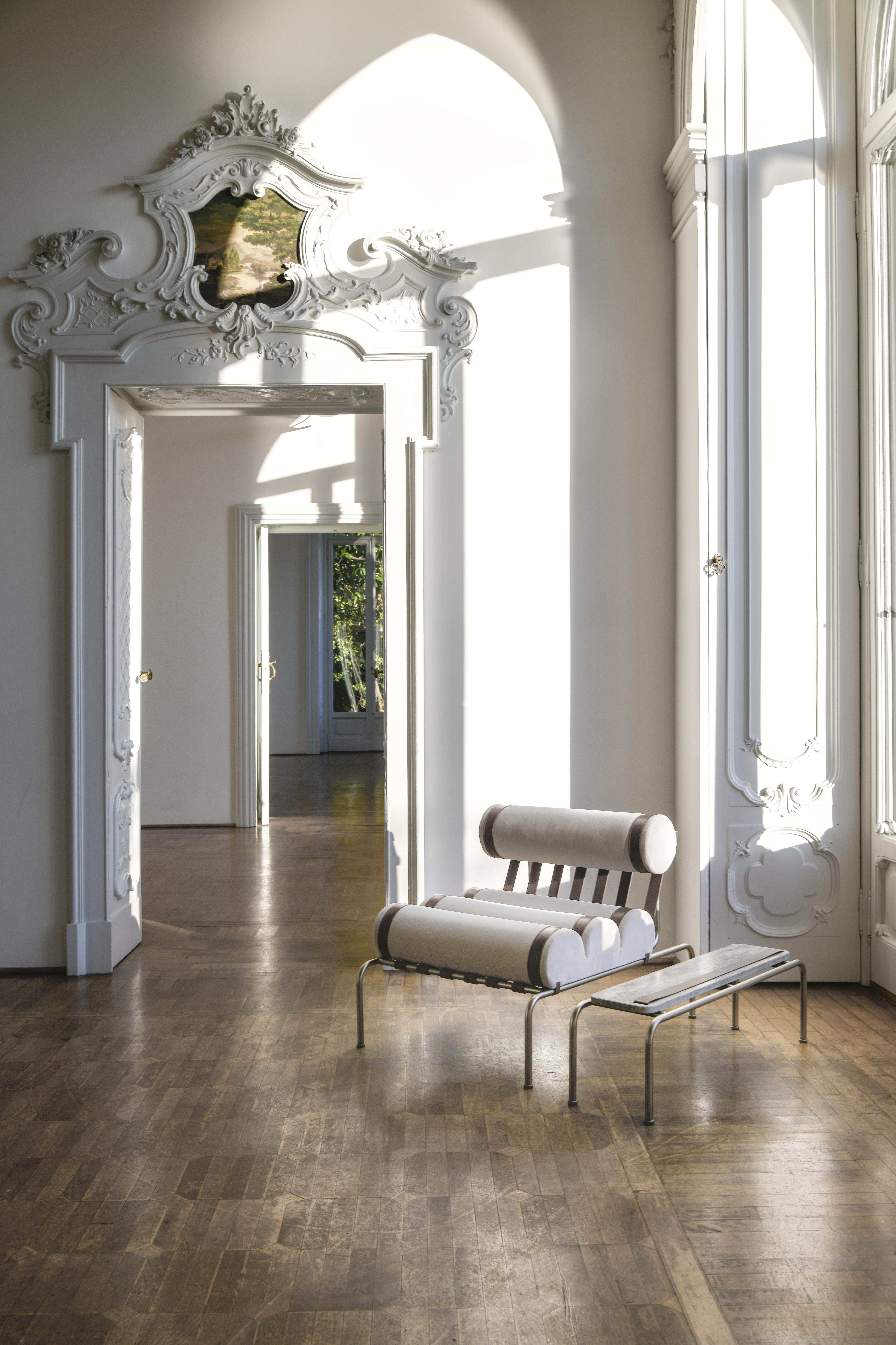 Kylindo ivory and taupe armchair by Dalmoto  In New Condition For Sale In Como, IT