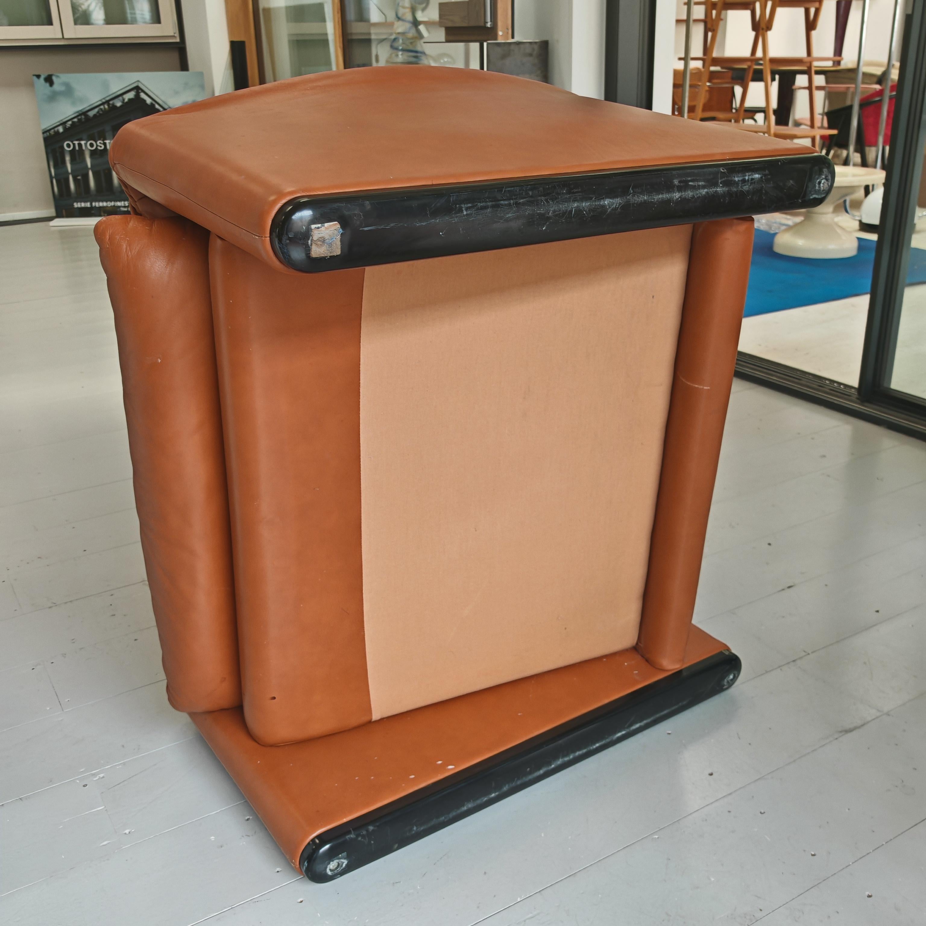 maralunga armchair by Vico Magistretti for Cassina in cognac leather 7