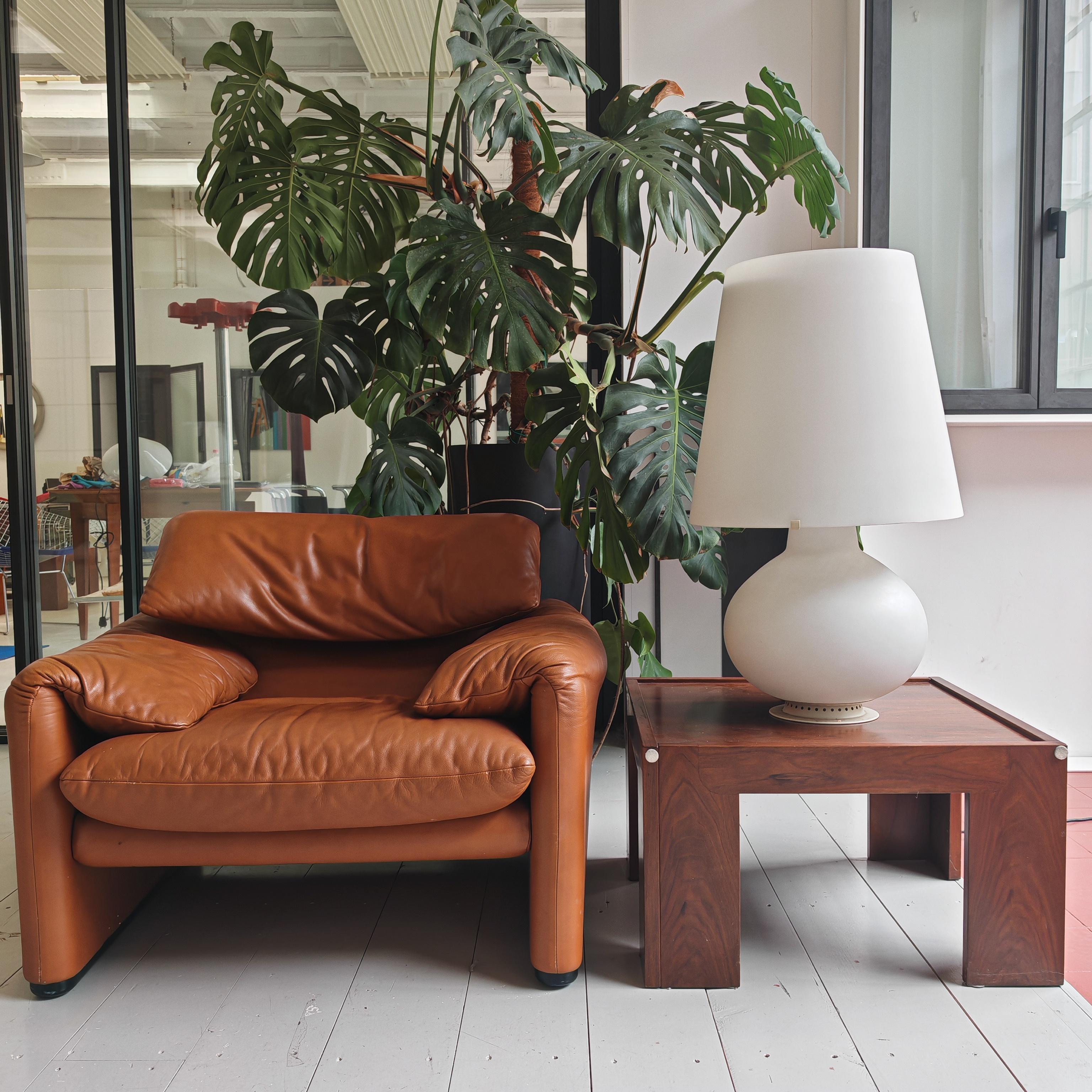 Other maralunga armchair by Vico Magistretti for Cassina in cognac leather