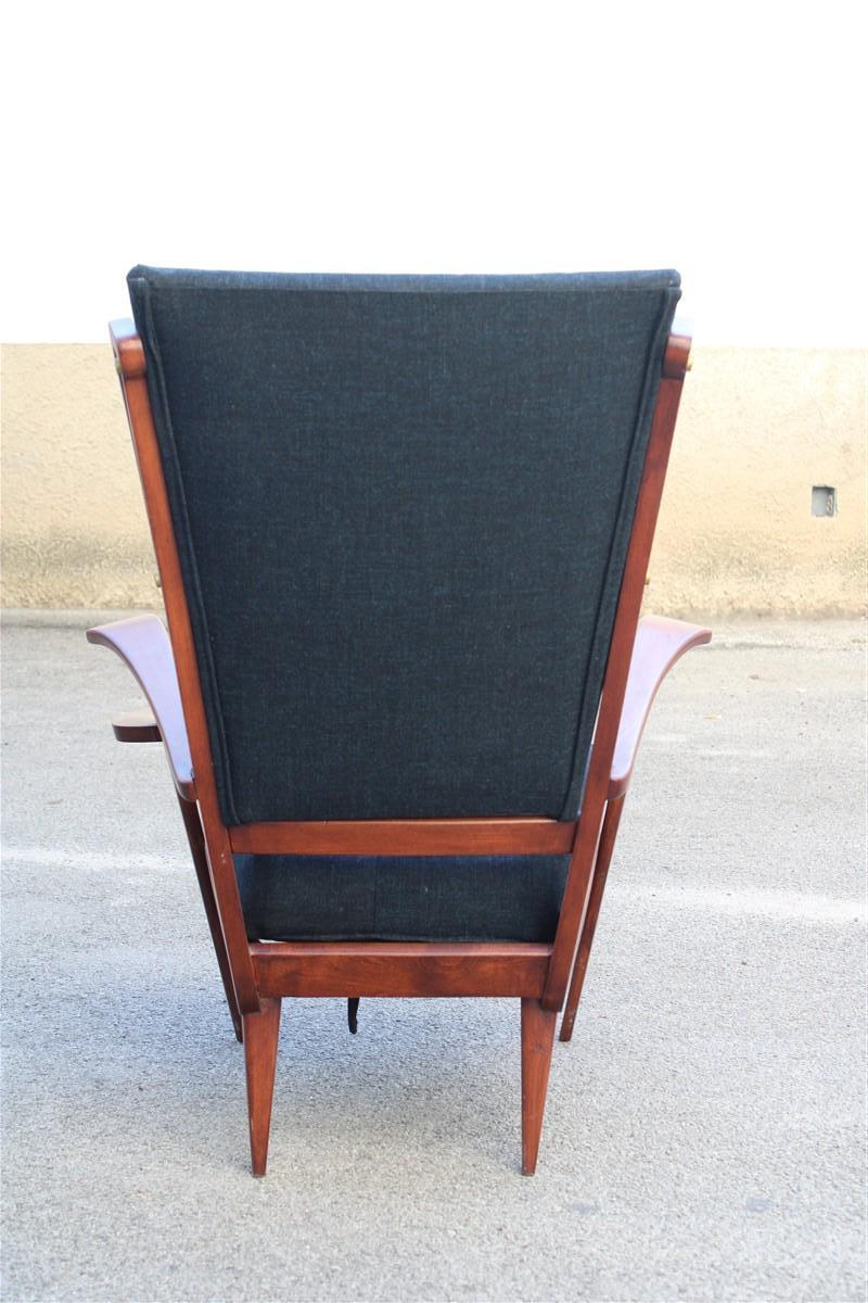 Mid-century Italian geometric shapes armchair Paolo Buffa Design in Walnut  For Sale 10