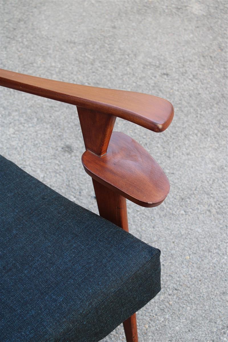 Mid-century Italian geometric shapes armchair Paolo Buffa Design in Walnut  For Sale 2