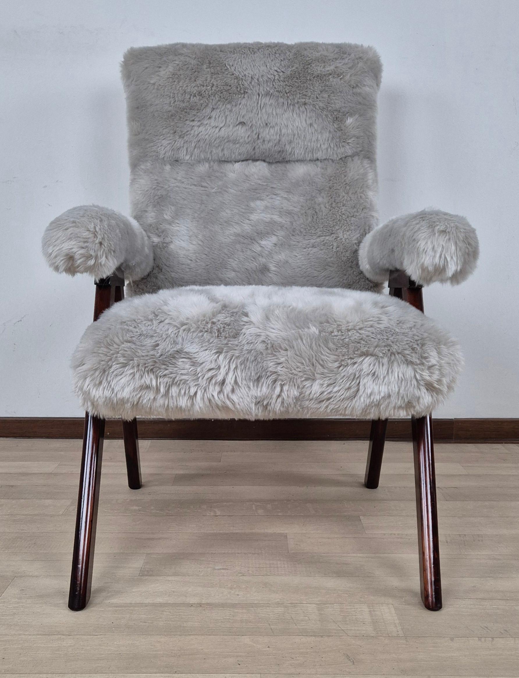 Italian Poltrona Mid Century Reclinabile 