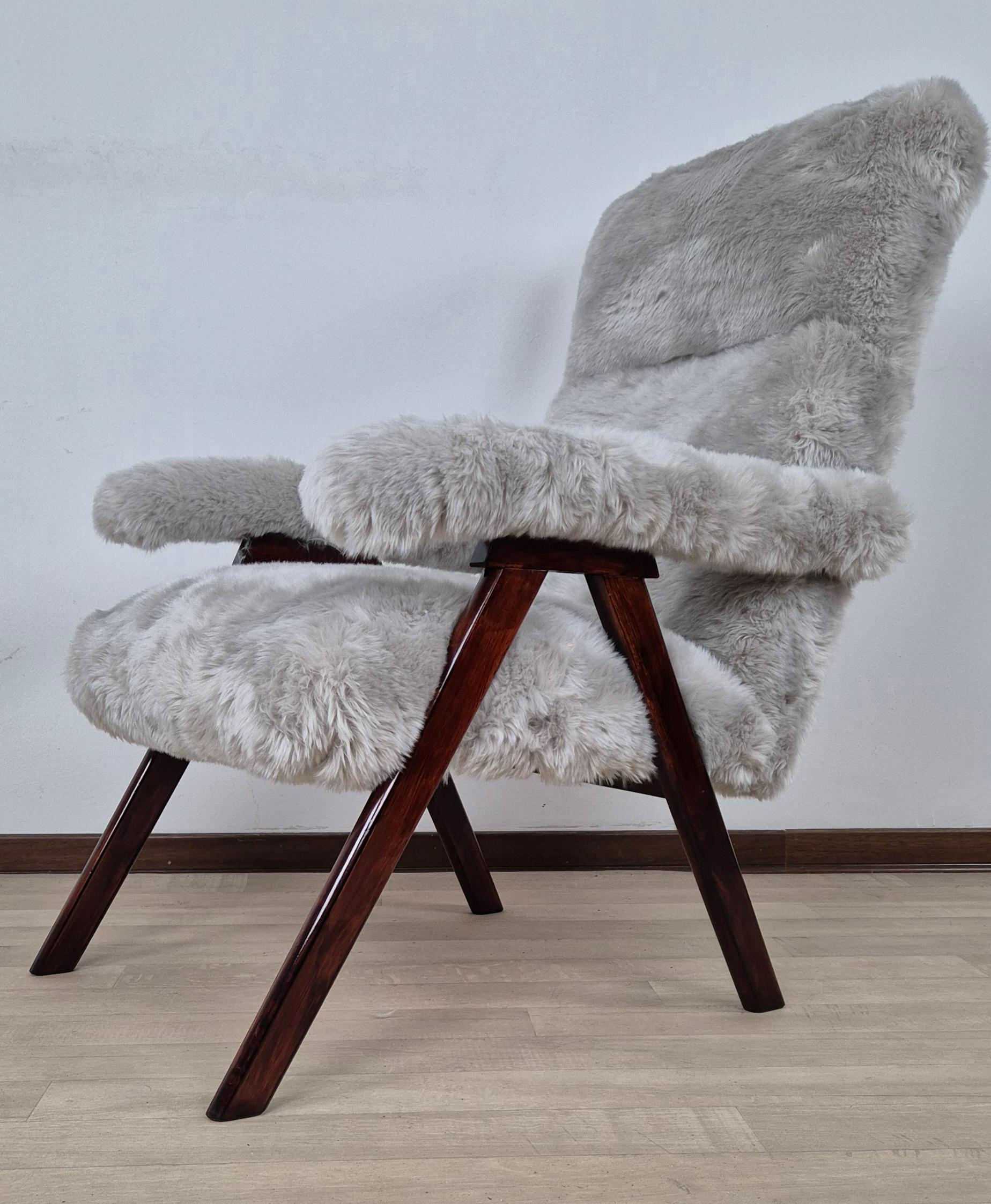 Mid-20th Century Poltrona Mid Century Reclinabile 