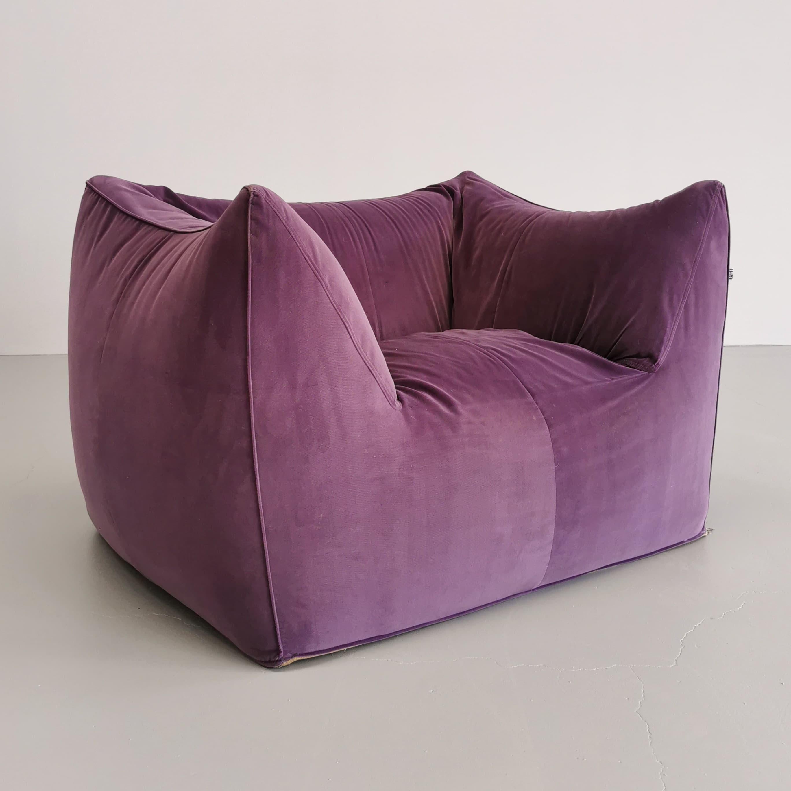 armchair model Bambole by Mario Bellini for B&B purple velvet For Sale 11
