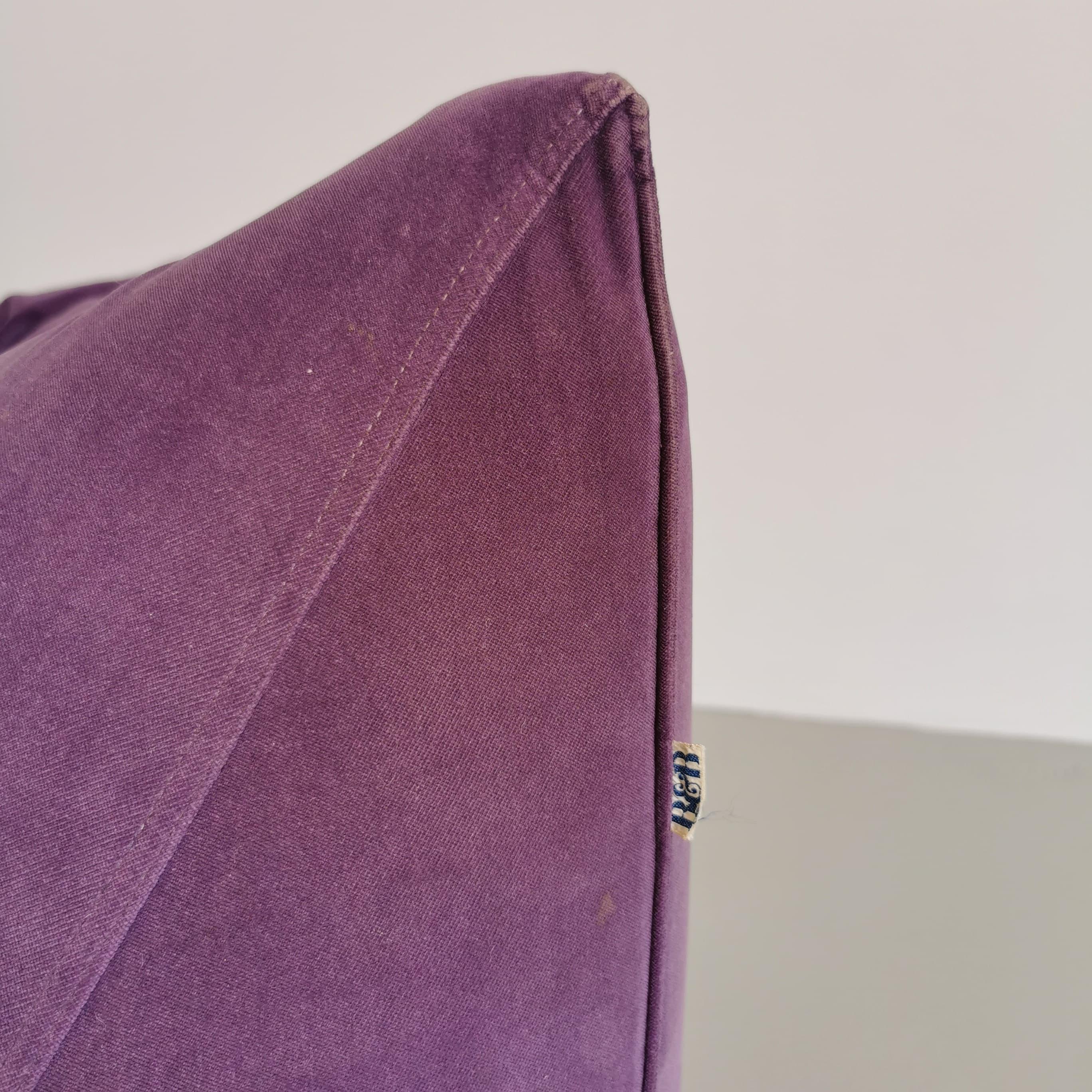 20th Century armchair model Bambole by Mario Bellini for B&B purple velvet For Sale