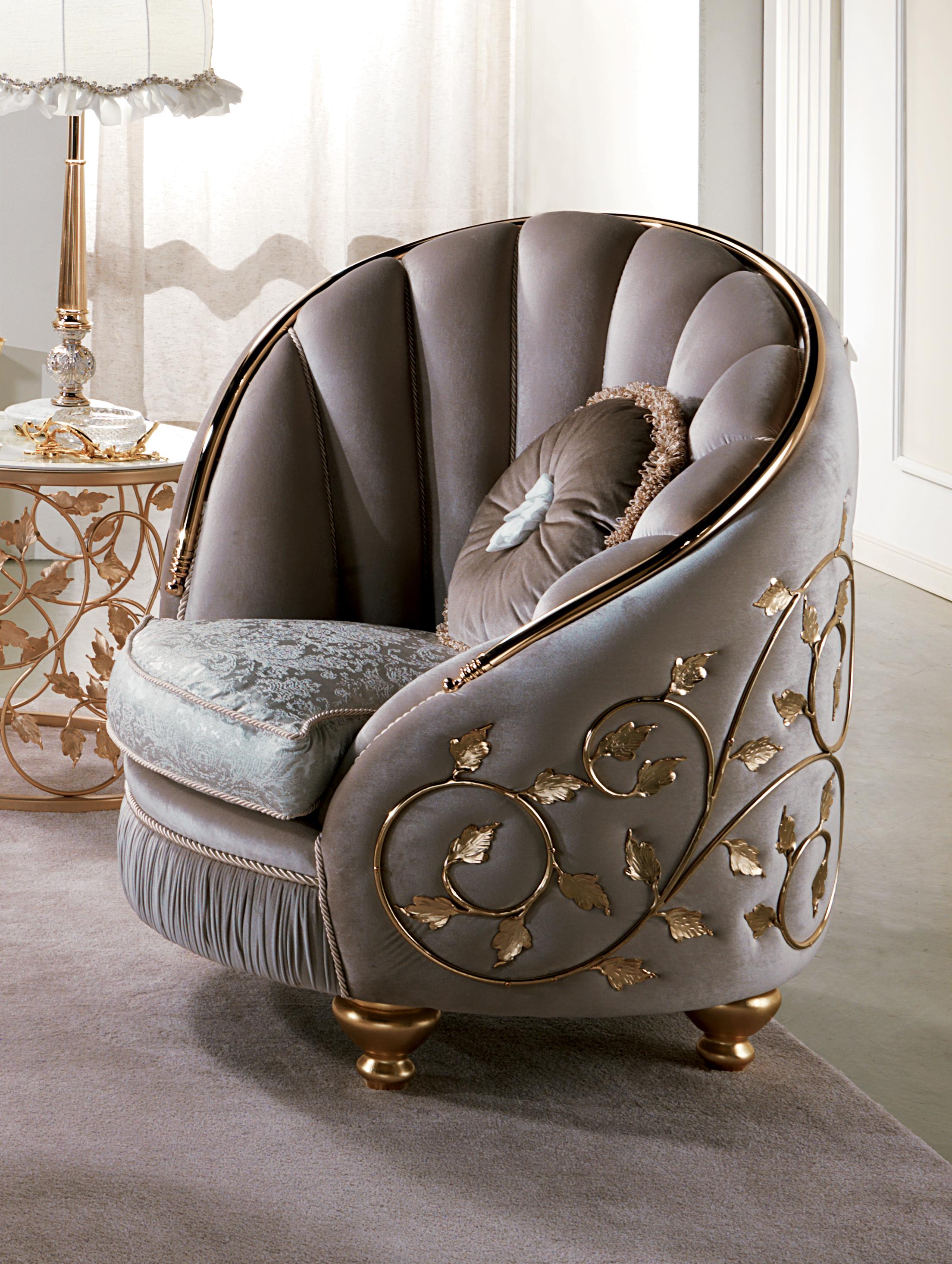 Galvanized Neoclassical armchair with wrought iron decoration AQ031 For Sale