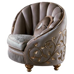 Neoclassical armchair with wrought iron decoration AQ031