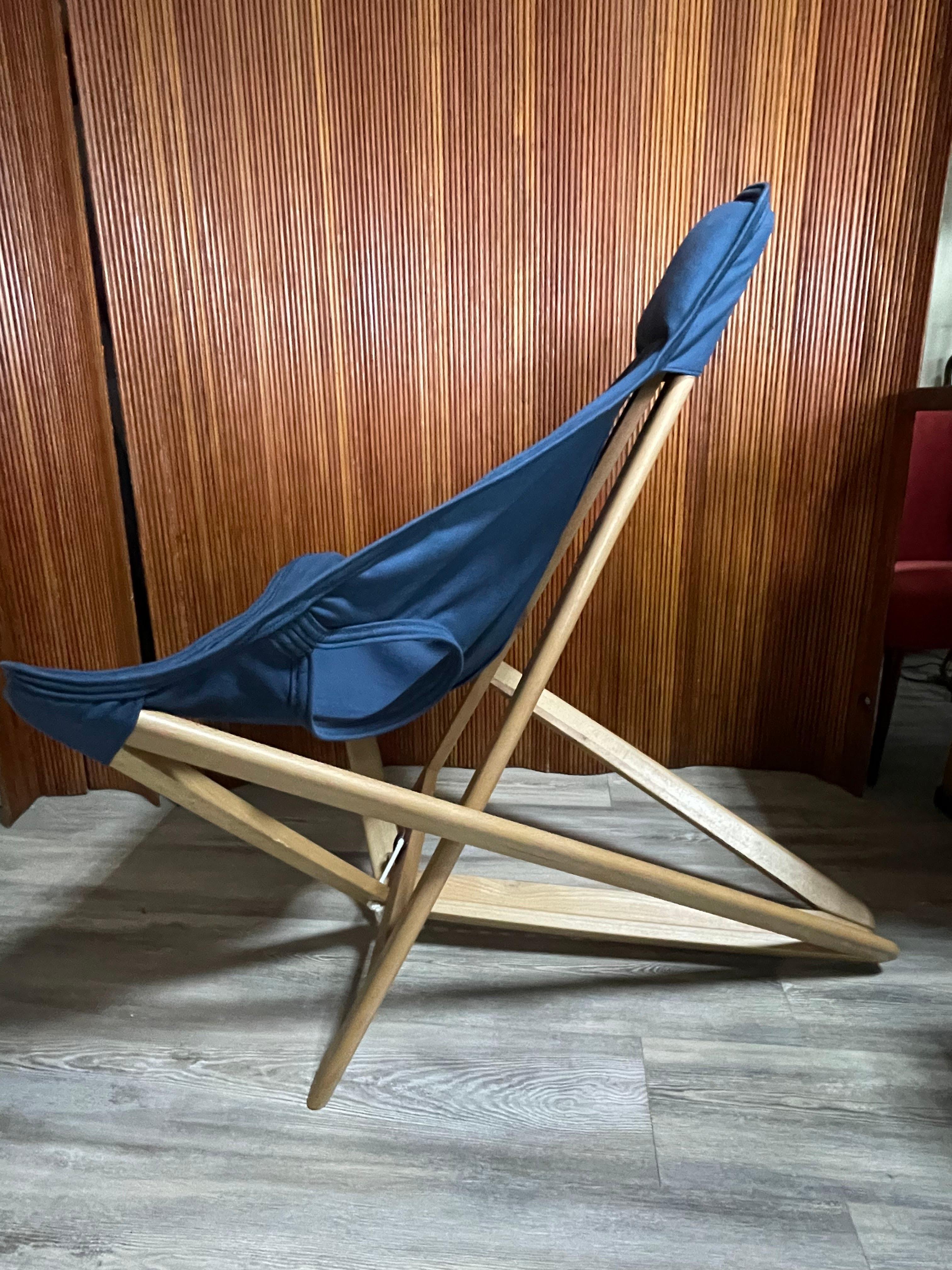 Fabric Folding armchair model Mascotte by Baroni and Pastori for Plana, 1980 For Sale