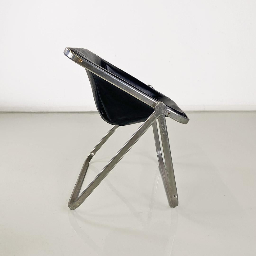Italienischer Plona-Sessel von Piretti für Anonima Castelli aus Leder und Stahl 1970 im Zustand „Gut“ im Angebot in MIlano, IT