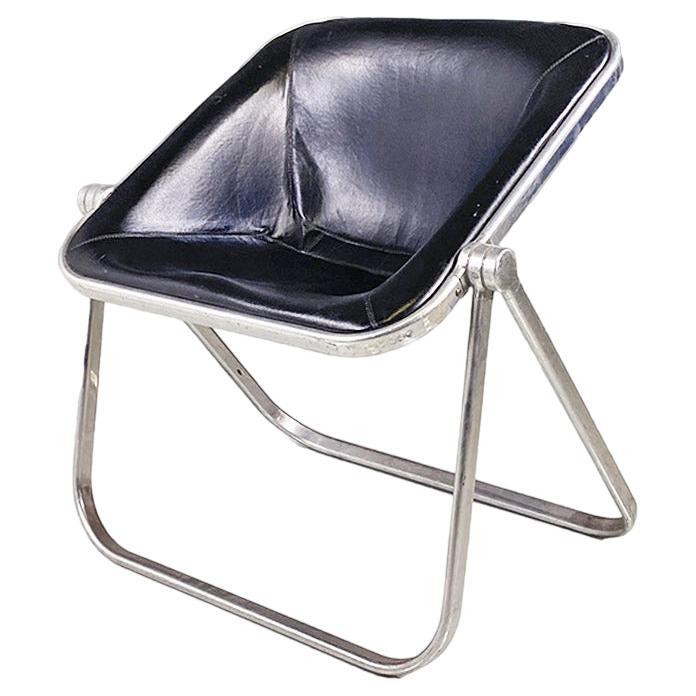 Italian Plona armchair by Piretti for Anonima Castelli in leather and steel 1970s