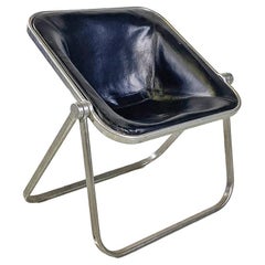 Fauteuil italien Plona de Piretti pour Anonima Castelli en cuir et acier 1970