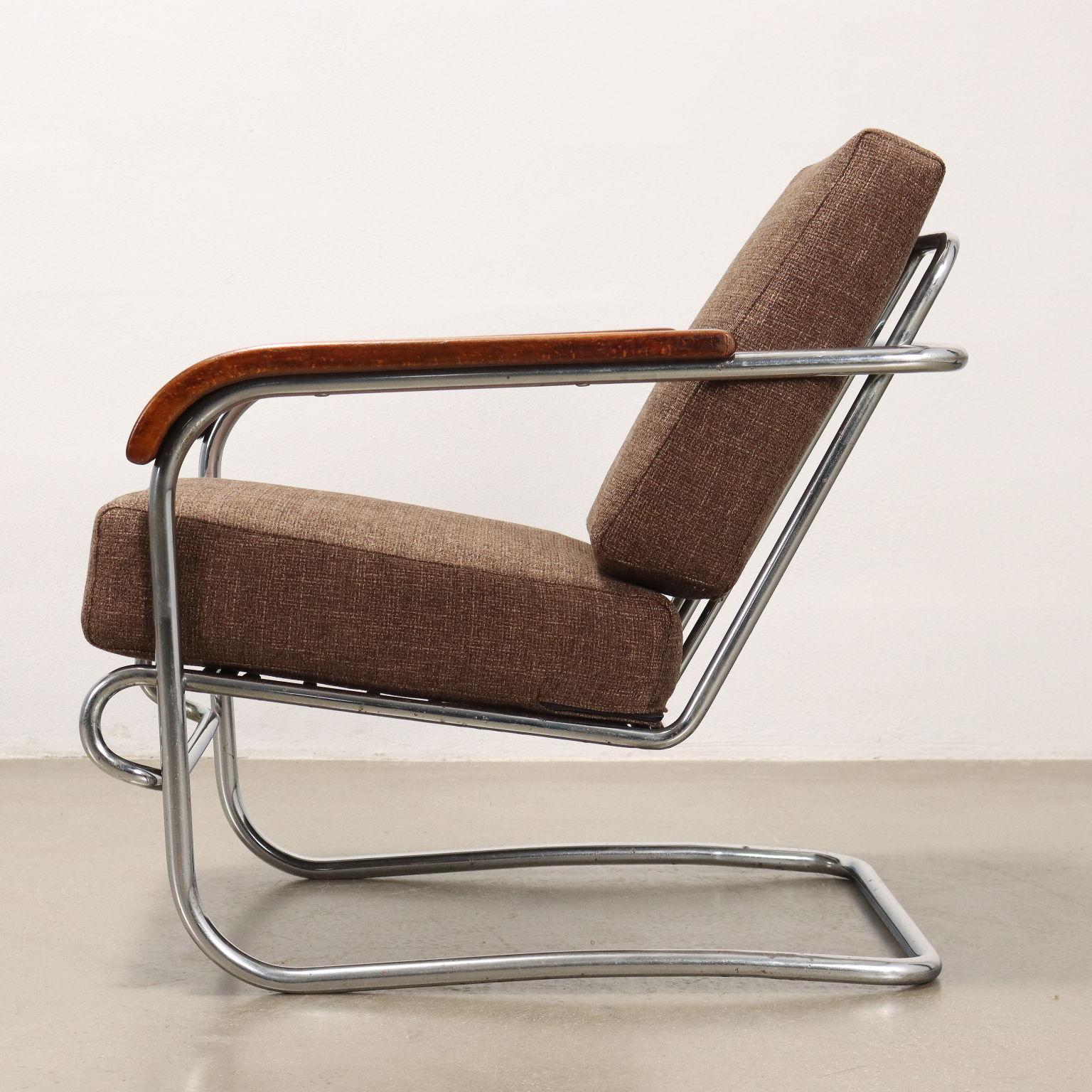 Mid-Century Modern 30s-40s Rationalist Armchair For Sale