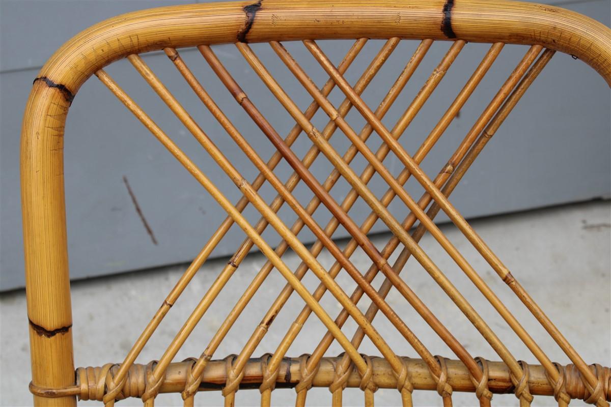 Poltrona Reclinabile  1950 in Bambù Design Italiano Stile Tito Agnoli in vendita 3