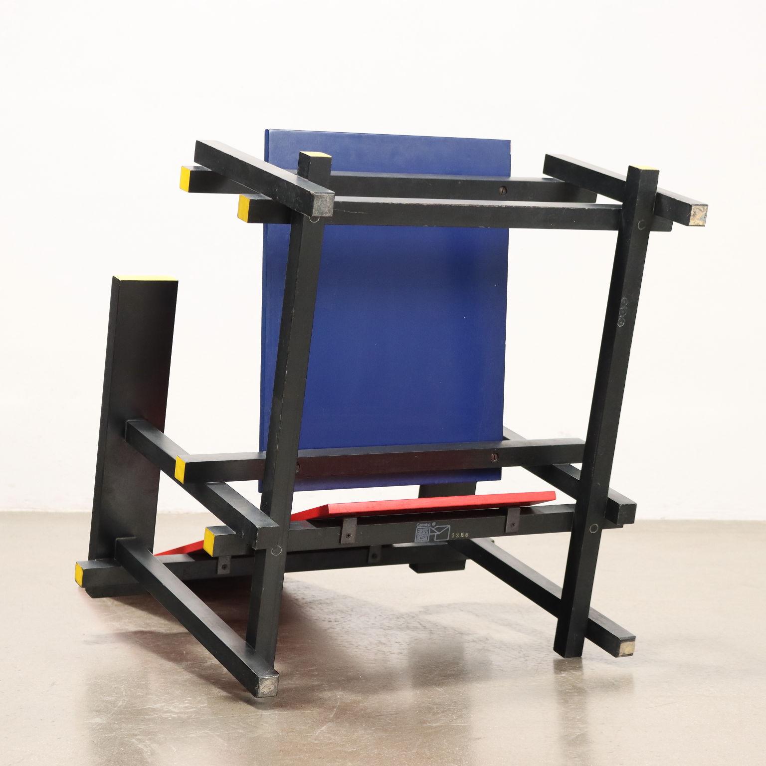 Poltrona 'Rot & Blau' Gerrit Rietveld per Cassina Anni 80 im Angebot 2