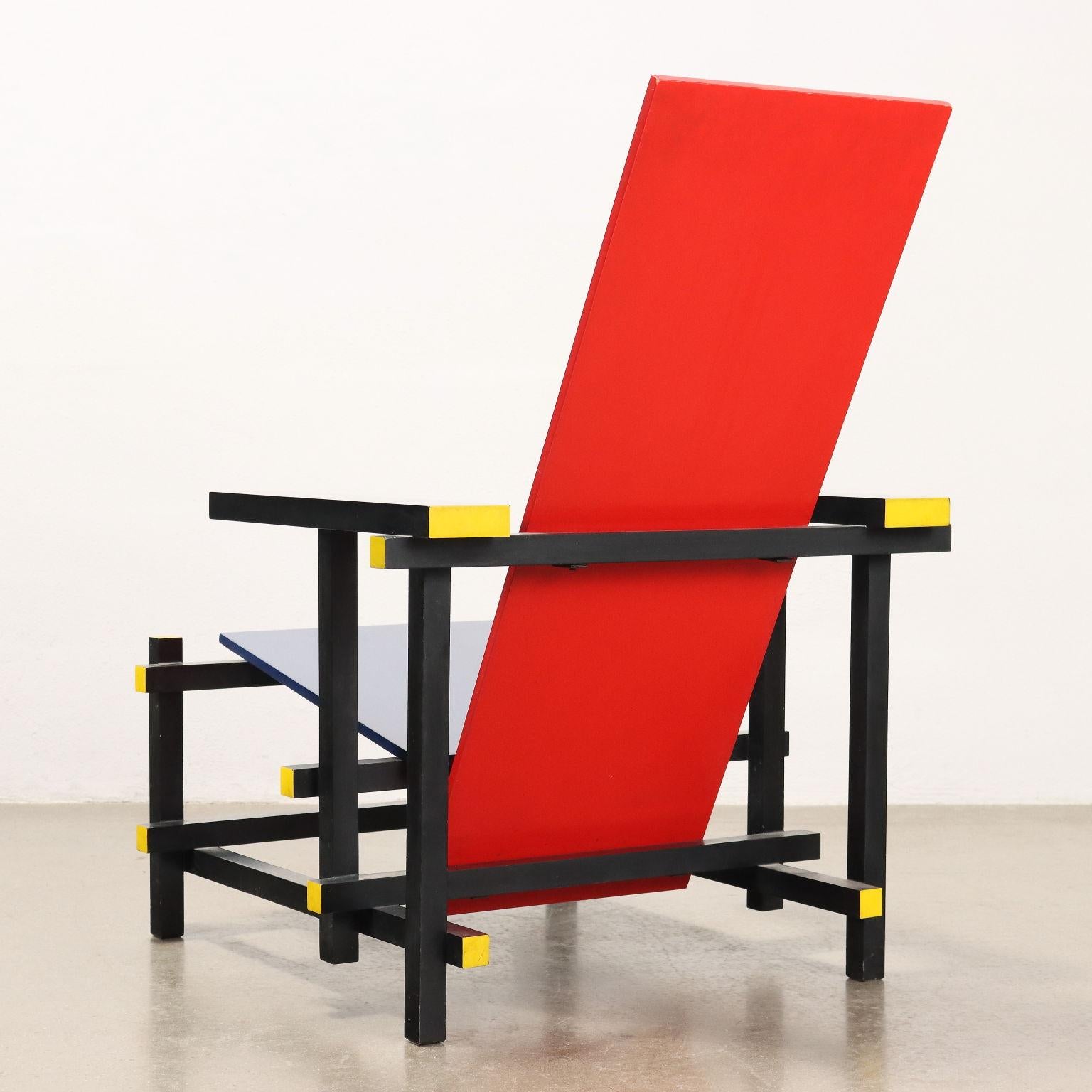 Poltrona 'Rot & Blau' Gerrit Rietveld per Cassina Anni 80 im Angebot 1