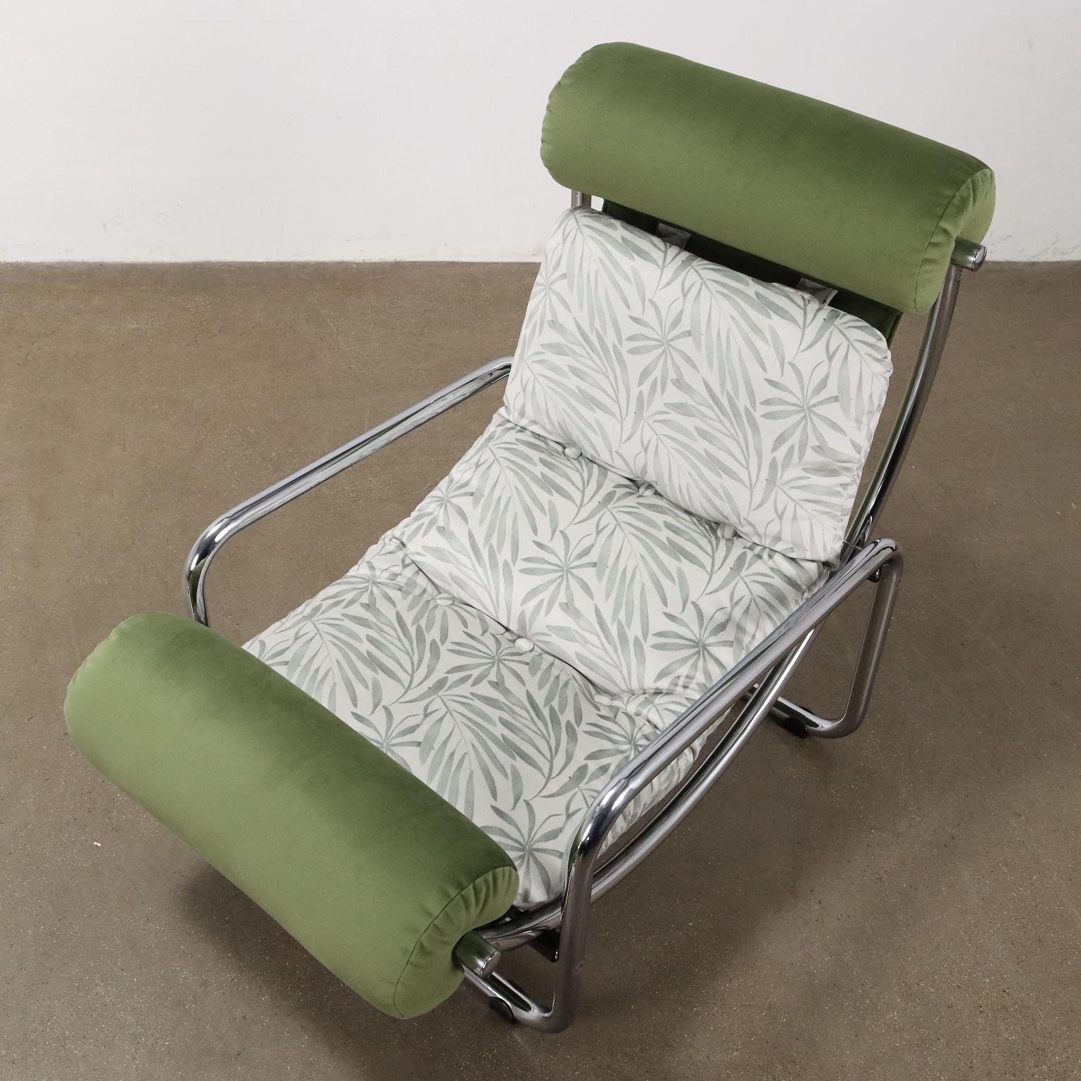 Metallo Poltrona regolabile 'Jungle Collection' Anni 60 restaurata in vendita
