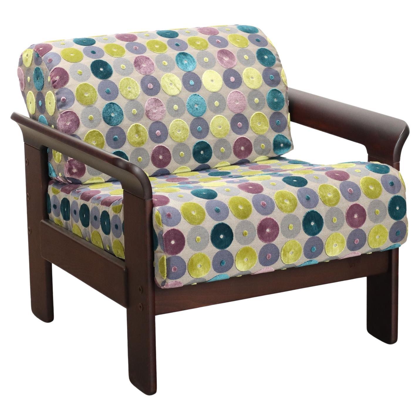Restored armchair with wooden frame 1970s